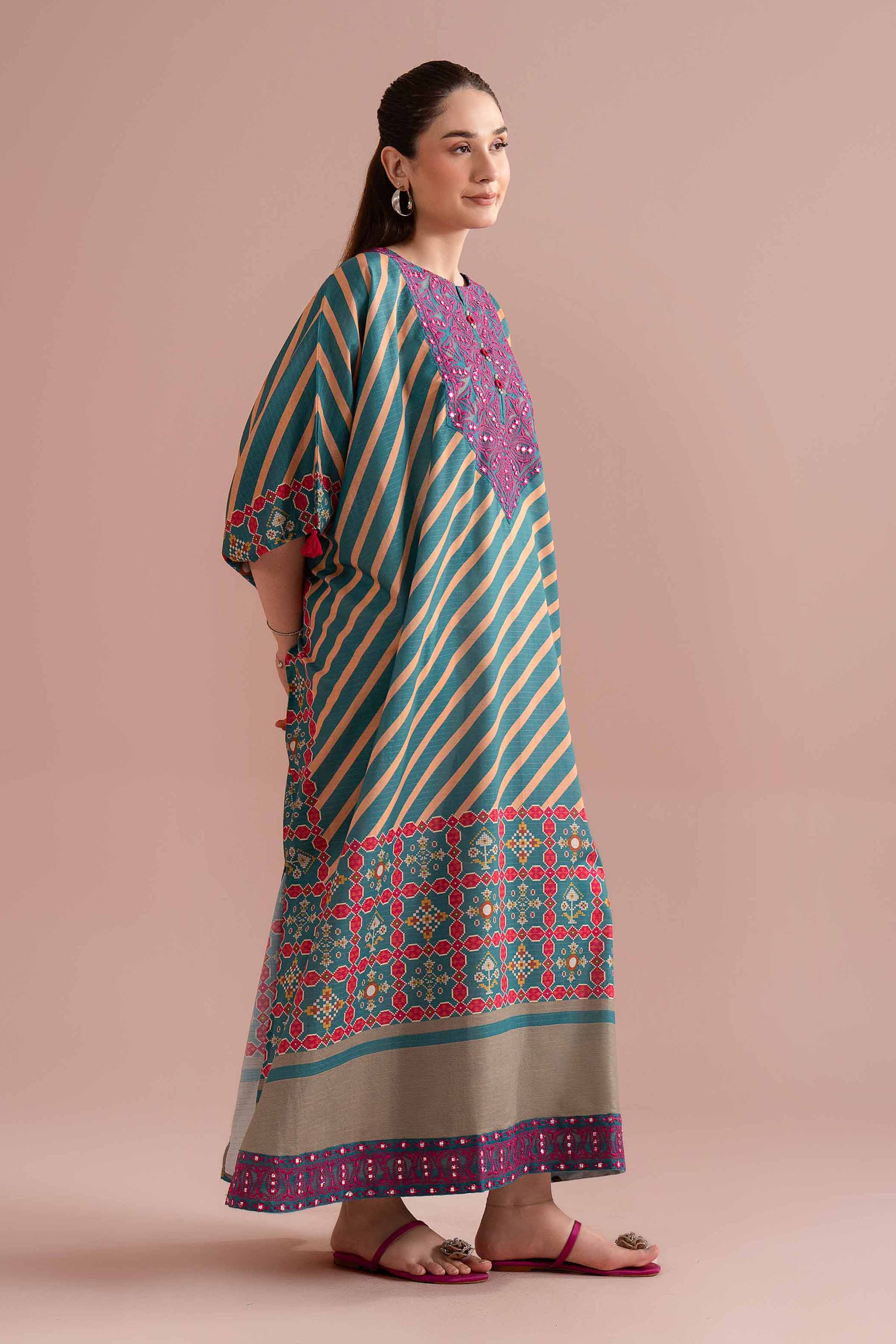 Printed Embroidered Kaftan - FE26-51 - Image 5