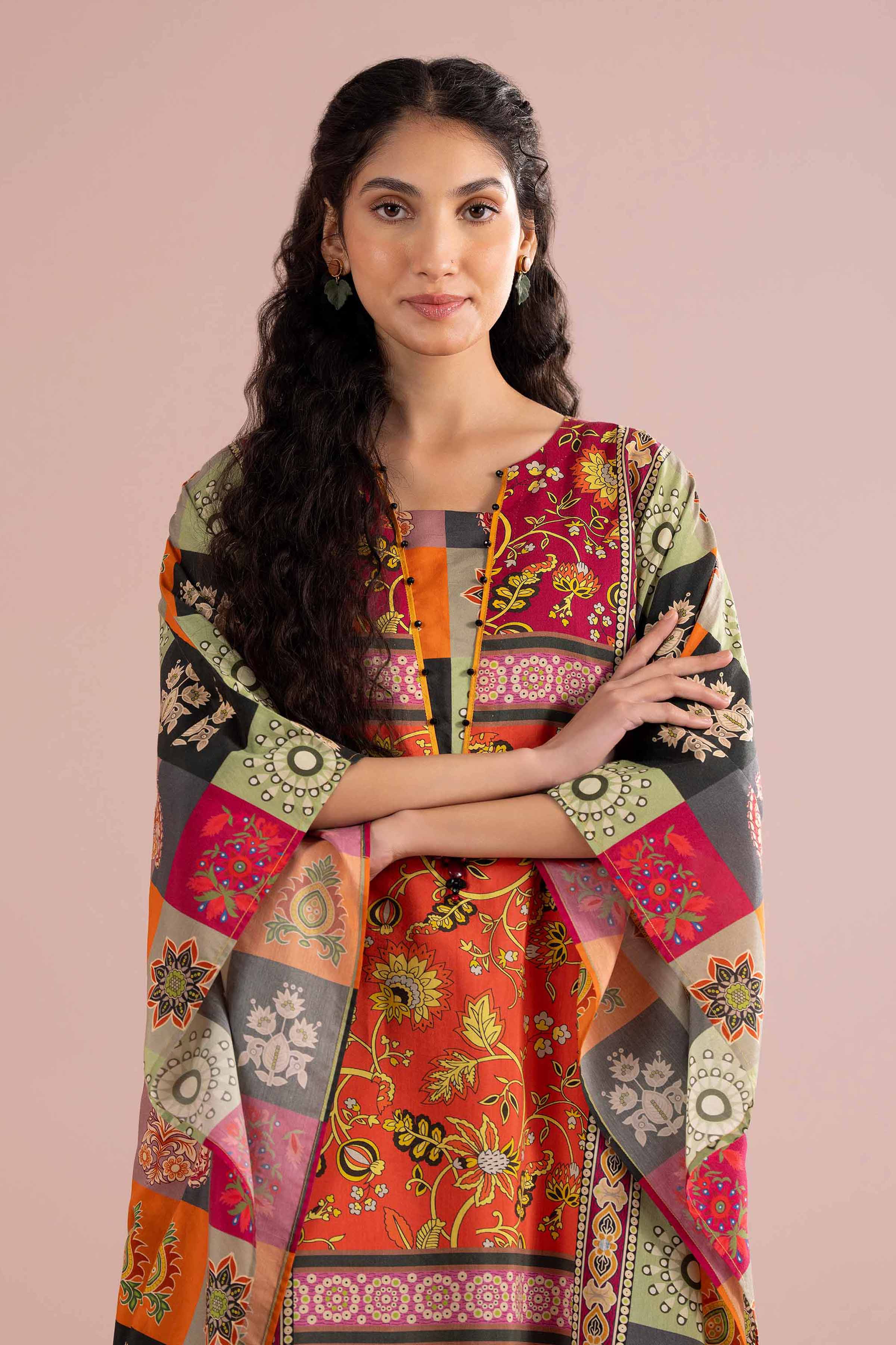 Printed Embroidered Kaftan - FE26-65 - Image 10