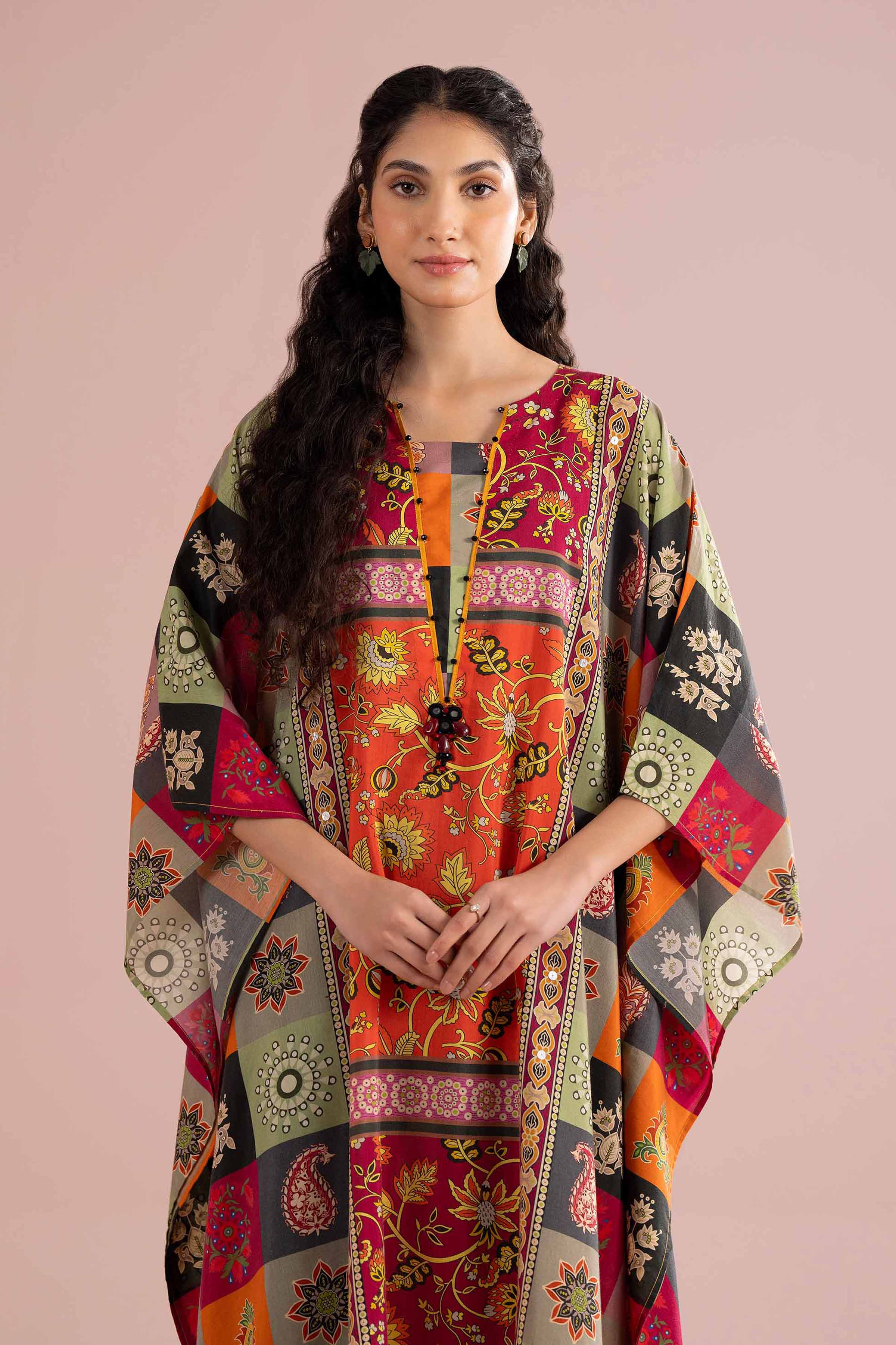 Printed Embroidered Kaftan - FE26-65 - Image 11