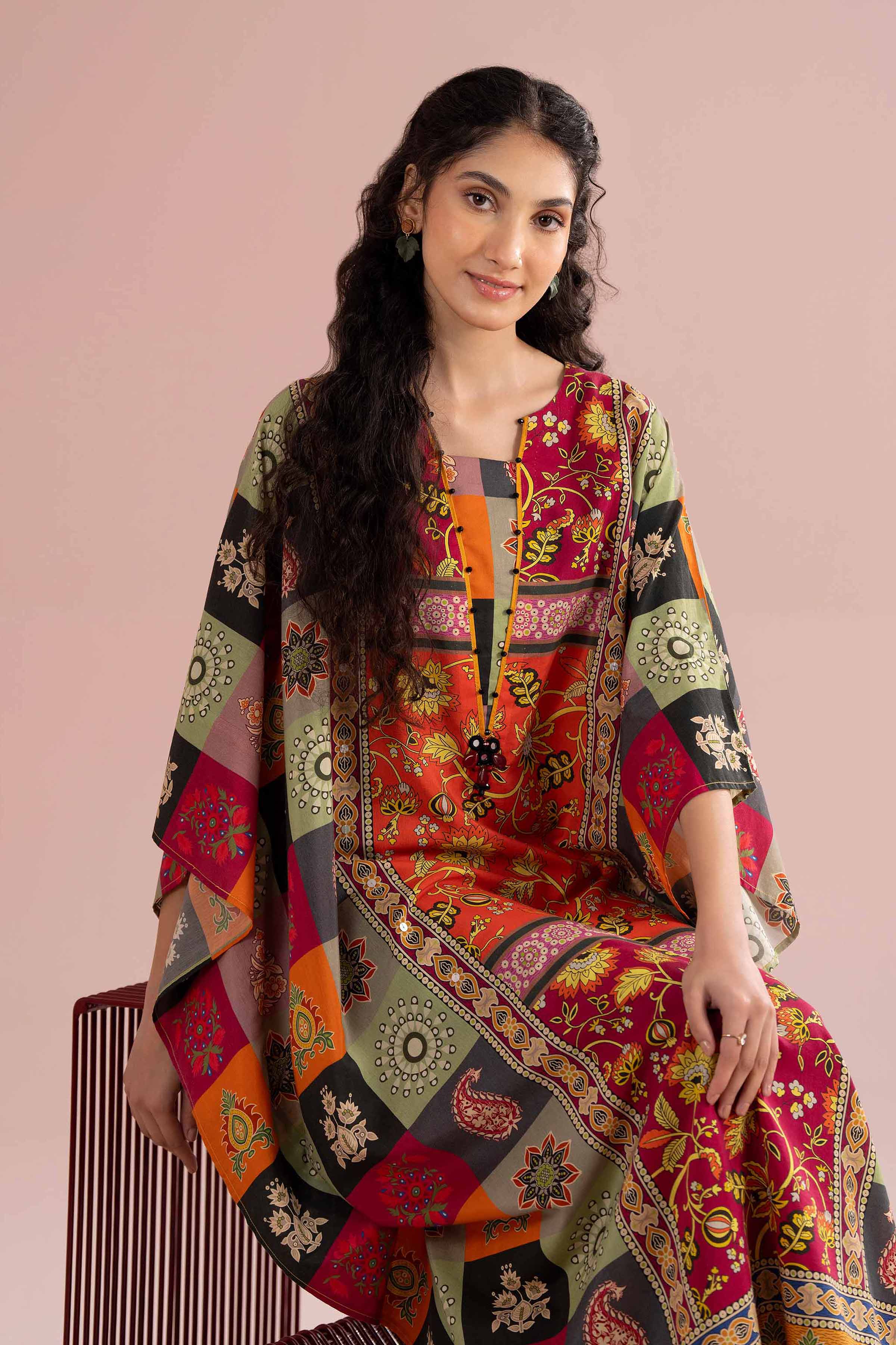 Printed Embroidered Kaftan - FE26-65 - Image 2