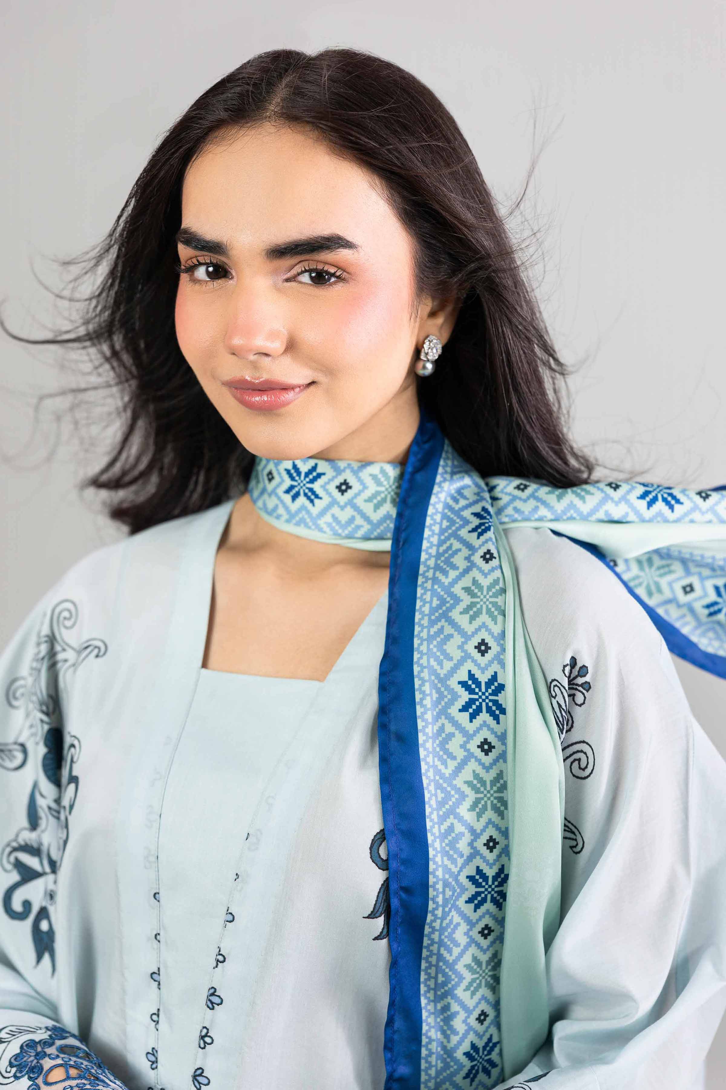 2 Piece - Printed Embroidered Shirt - FE26-68 - Image 6