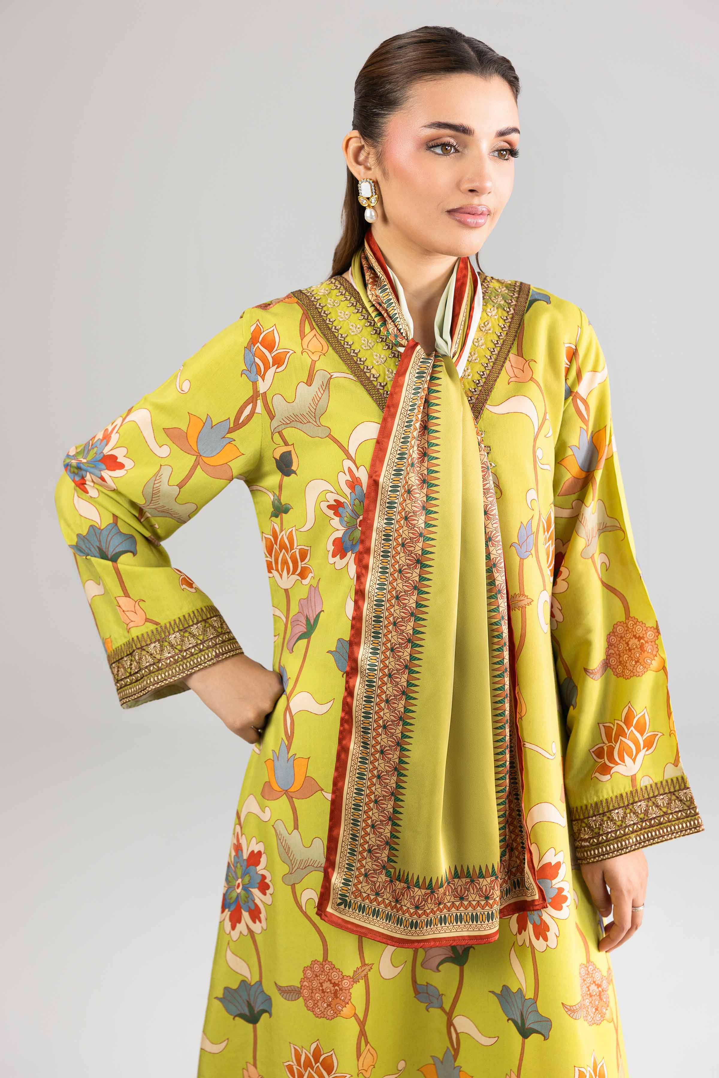 2 Piece - Printed Embroidered Dress - FE26-69 - Image 2