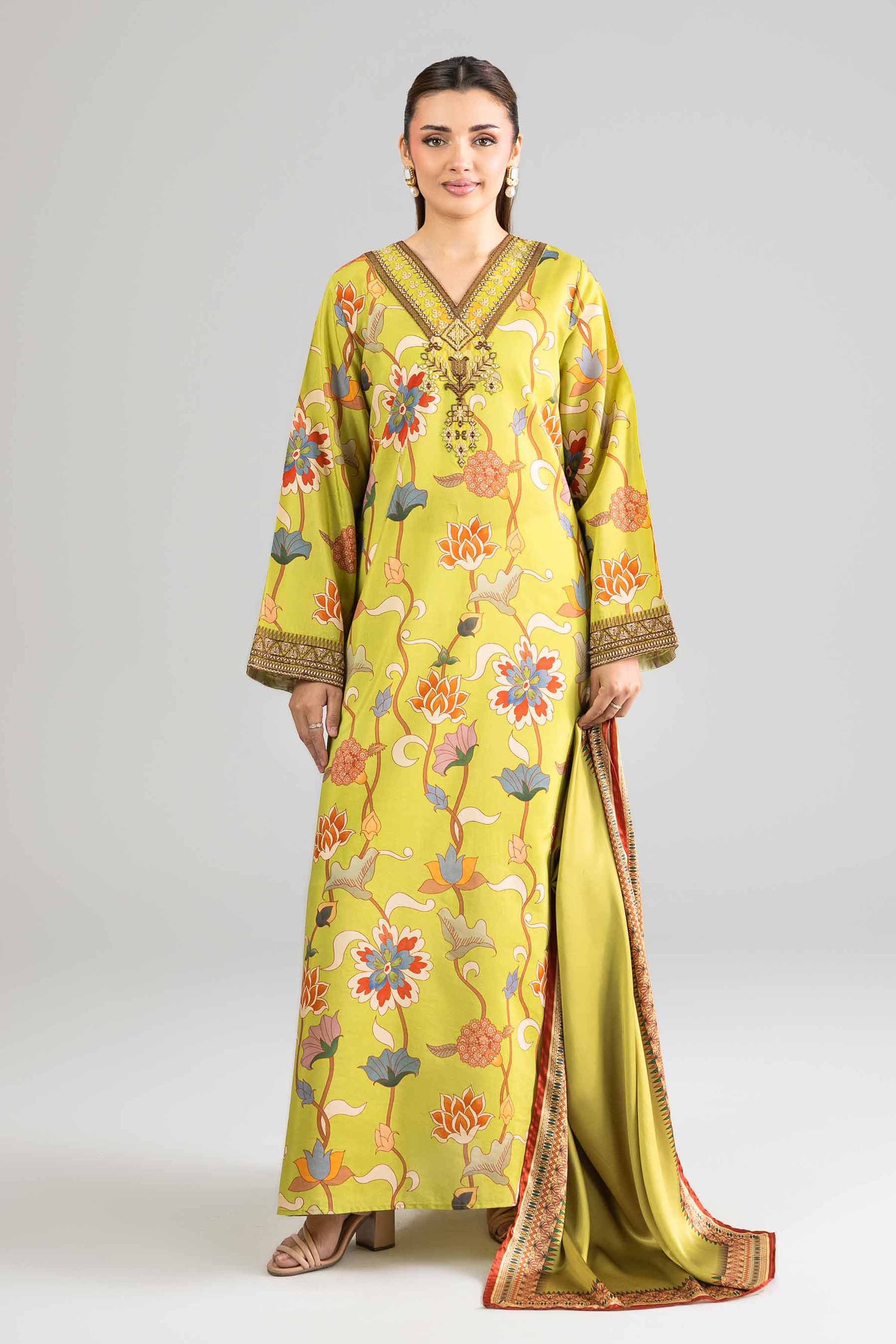 2 Piece - Printed Embroidered Dress - FE26-69 - Image 3