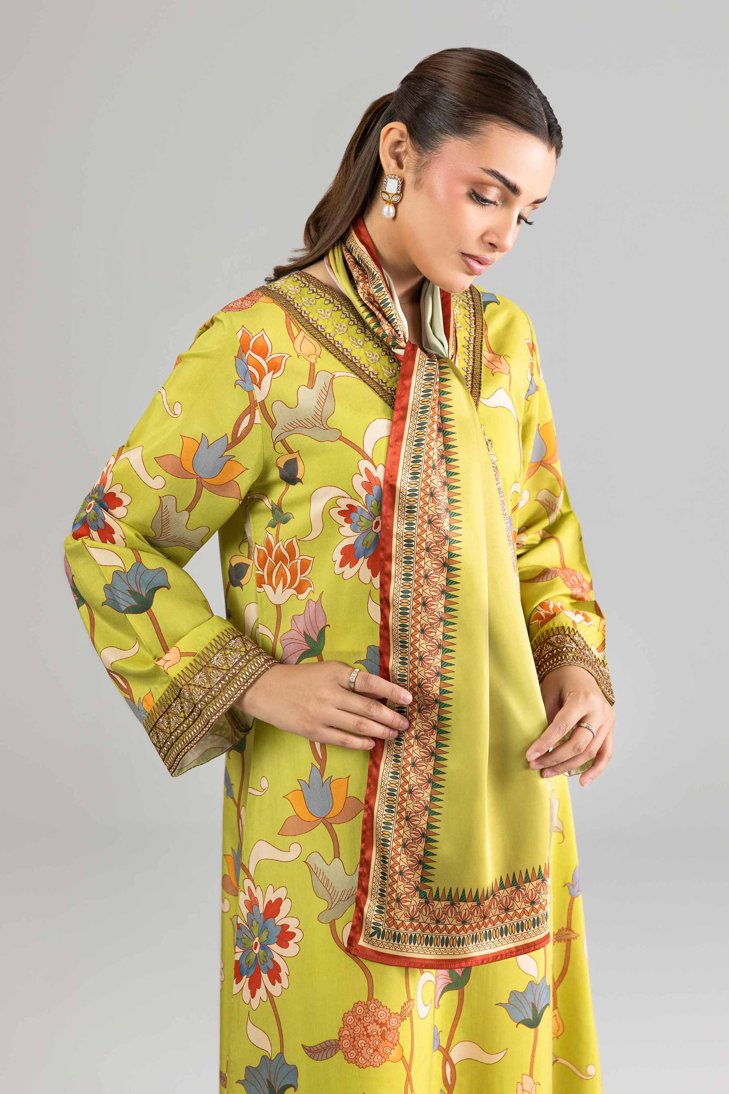 2 Piece - Printed Embroidered Dress - FE26-69 - Image 5