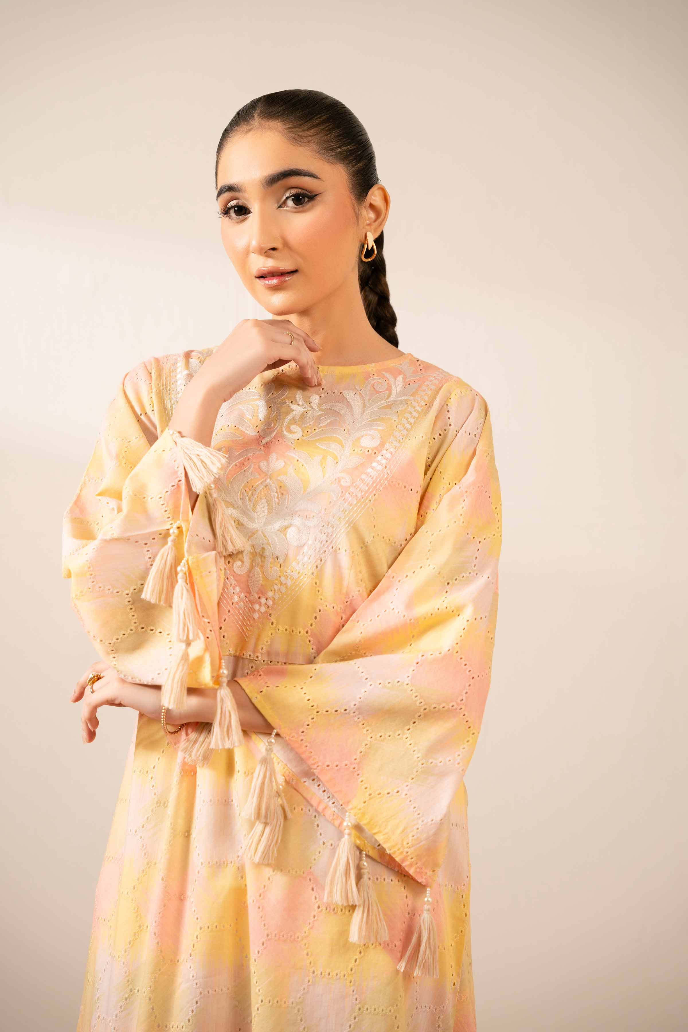 Printed Embroidered Dress - FS25-34 - Image 2