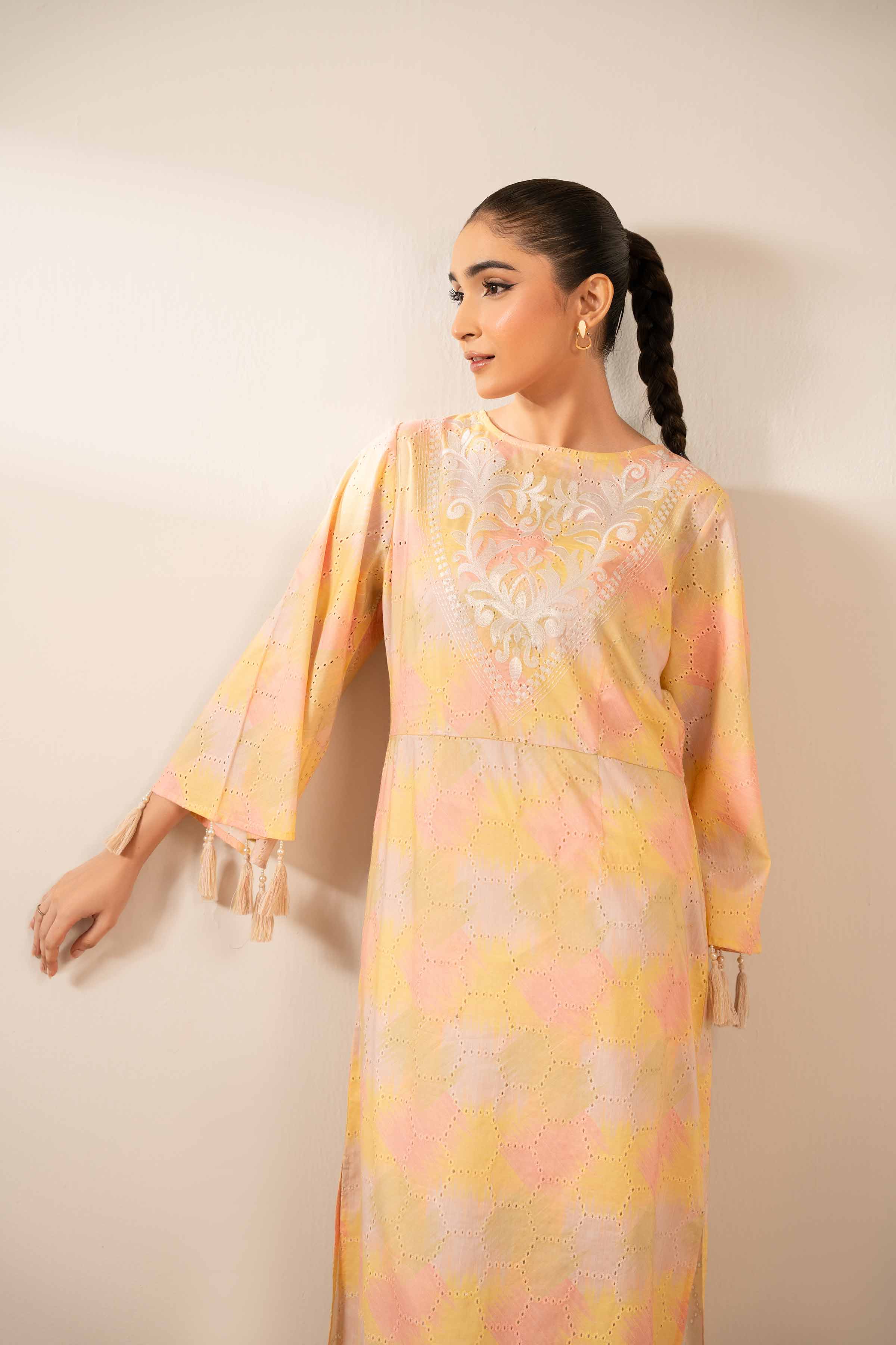 Printed Embroidered Dress - FS25-34 - Image 5