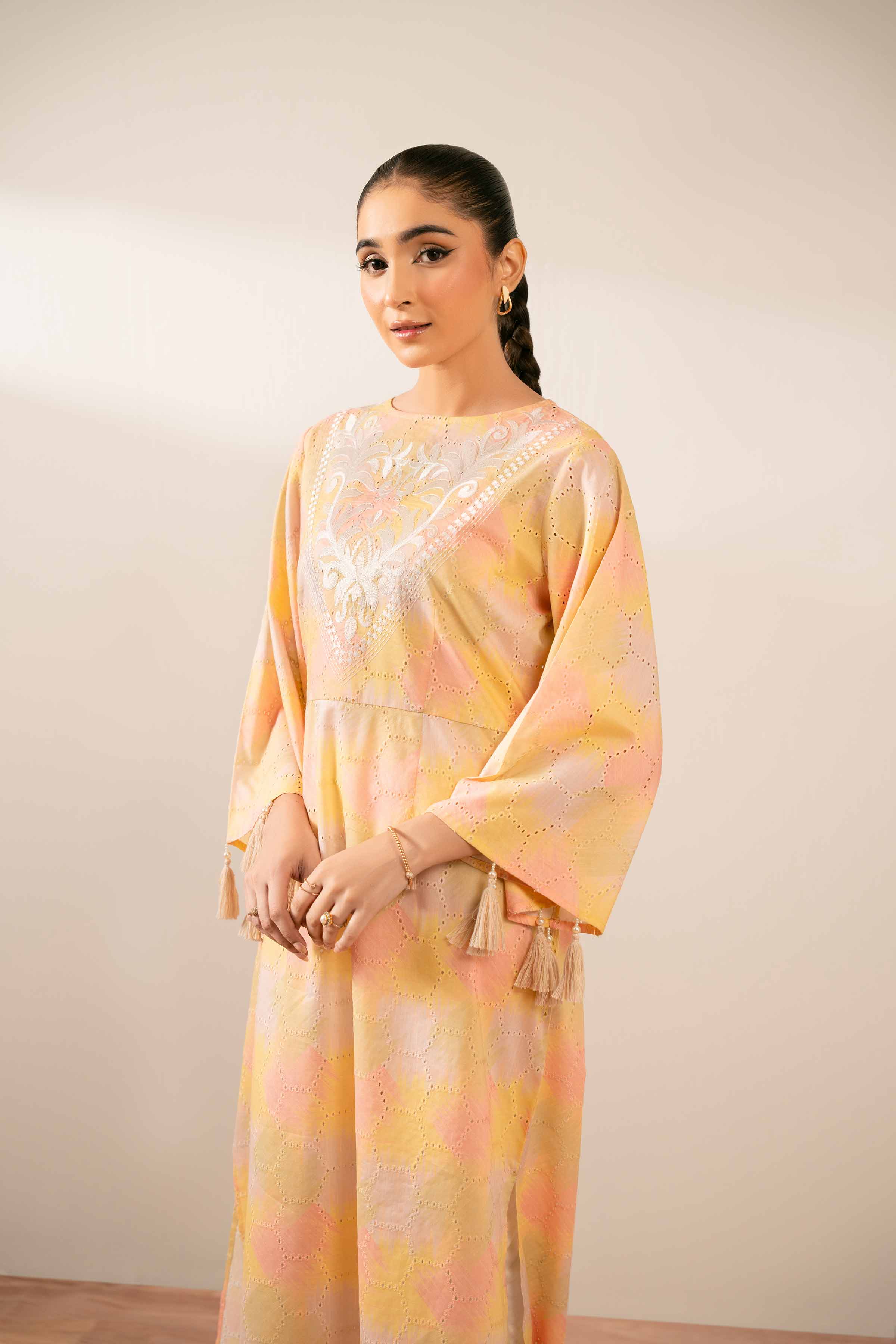 Printed Embroidered Dress - FS25-34 - Image 6