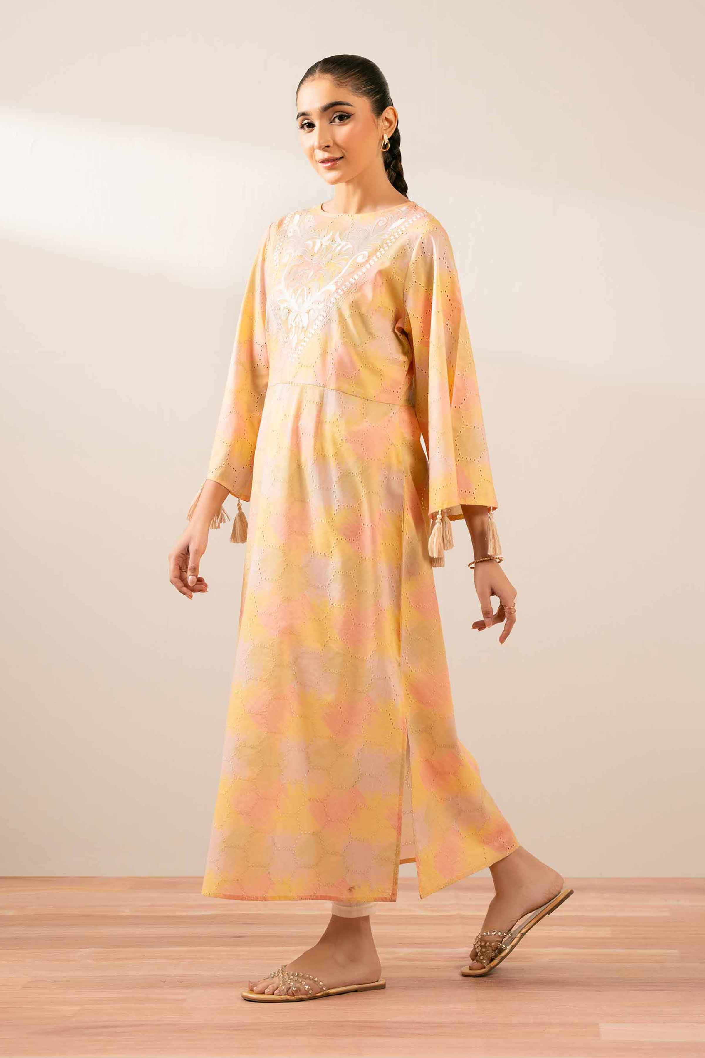 Printed Embroidered Dress - FS25-34 - Image 7