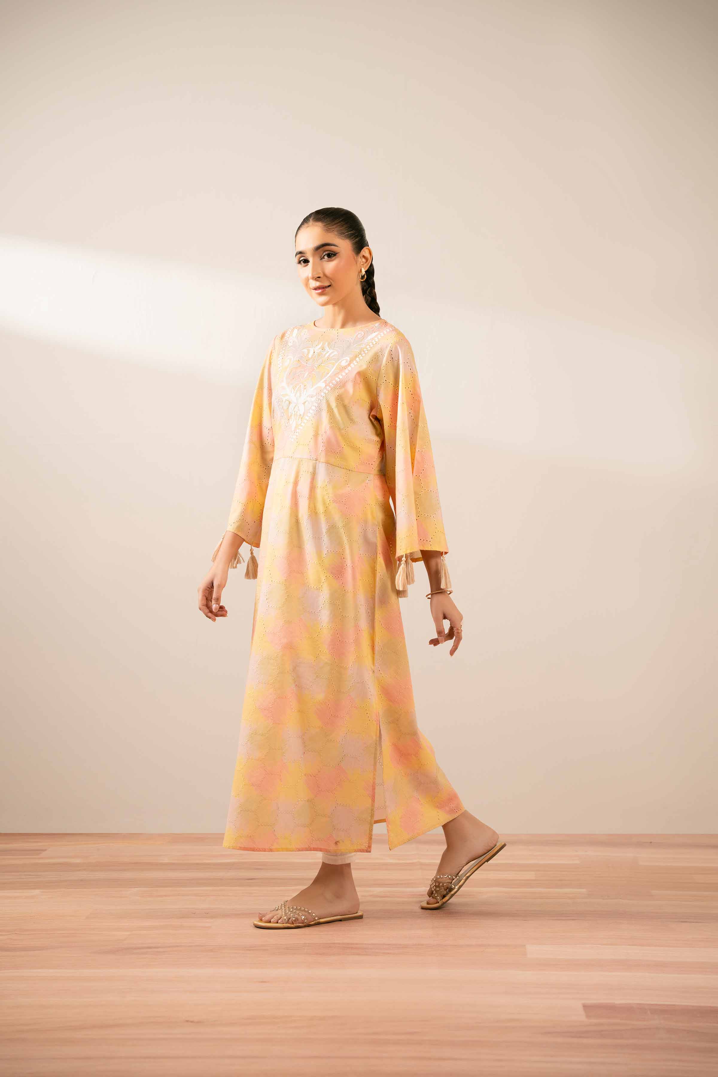 Printed Embroidered Dress - FS25-34 - Image 9