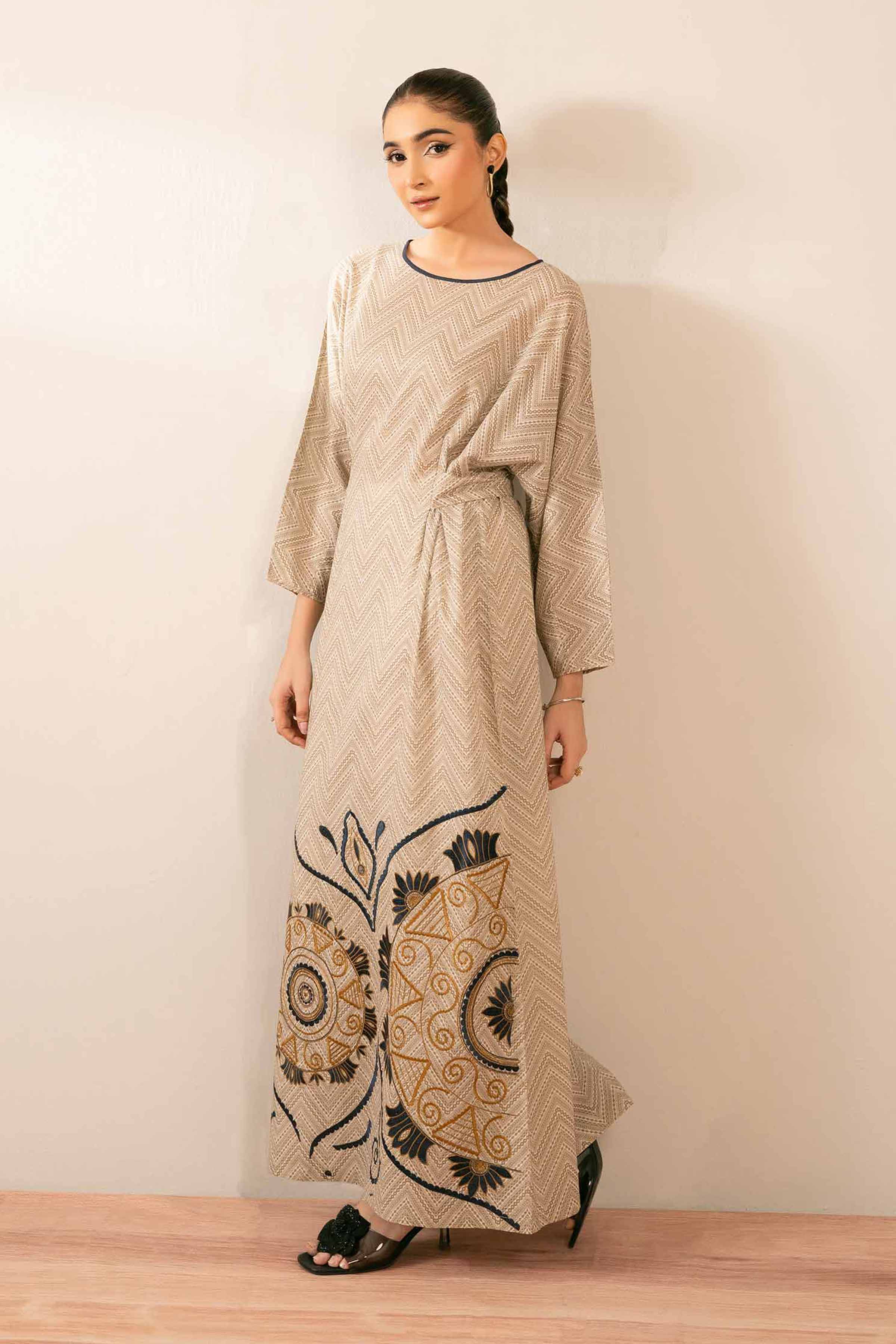 Printed Embroidered Dress - FS25-38 - Image 2
