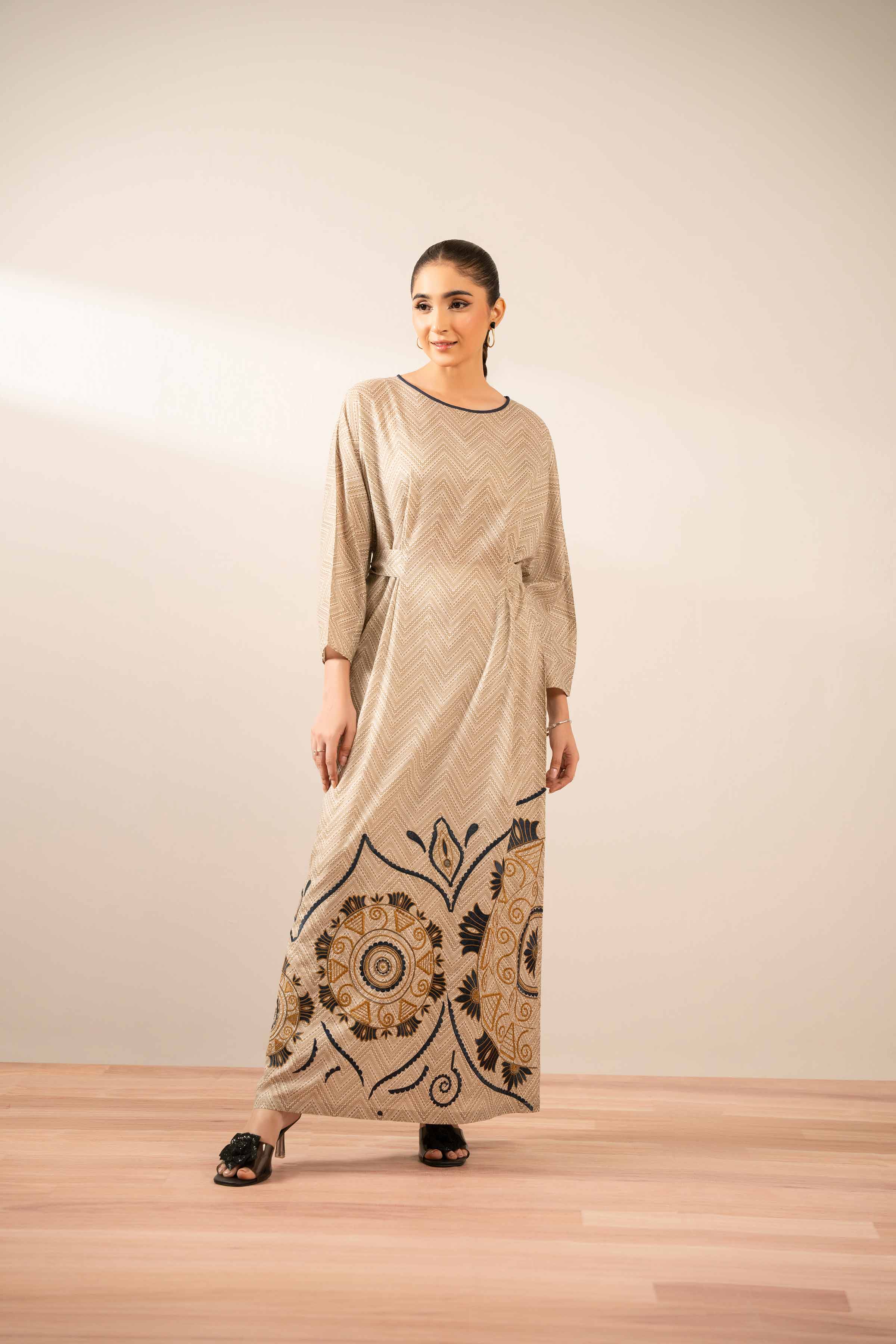 Printed Embroidered Dress - FS25-38 - Image 4