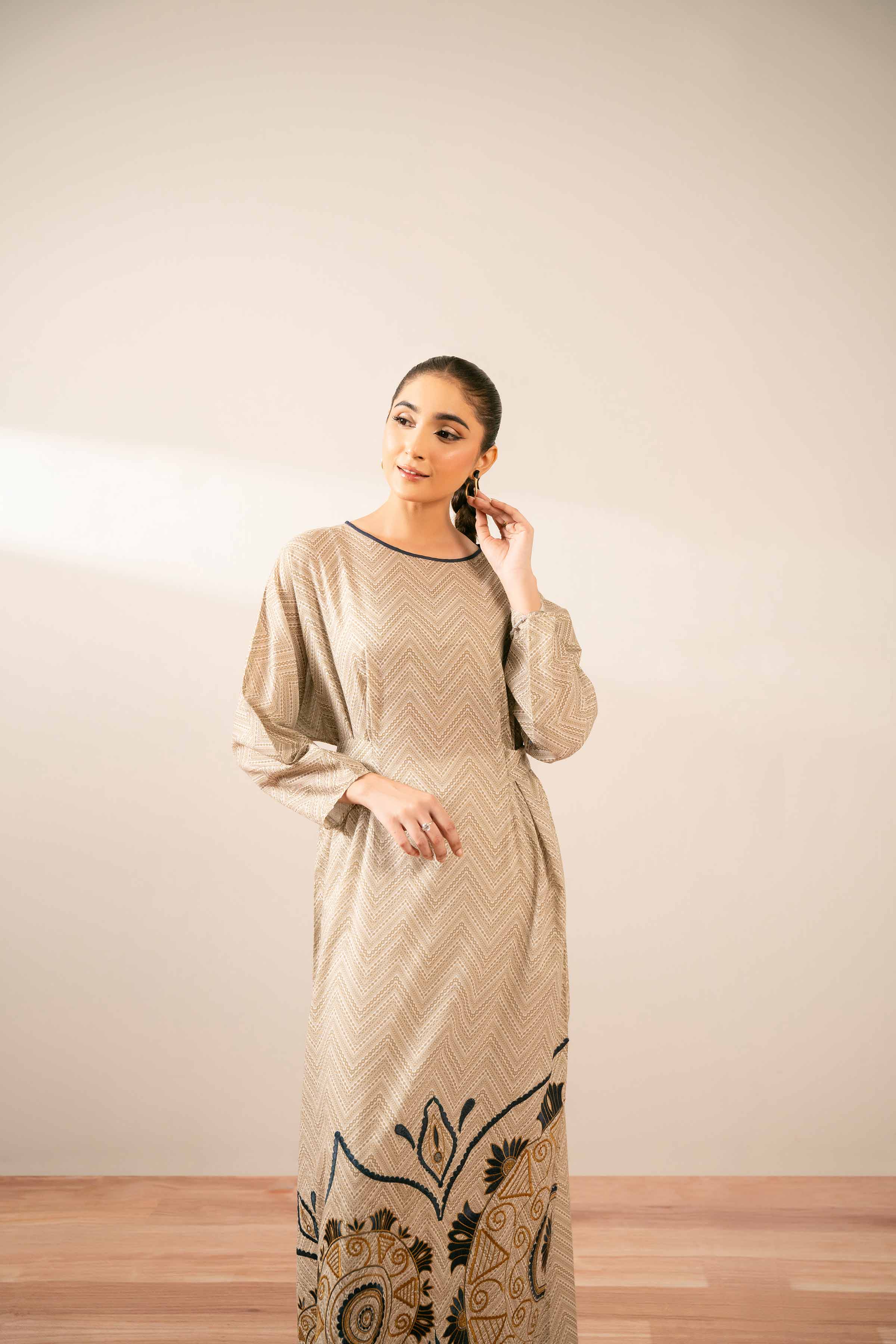 Printed Embroidered Dress - FS25-38 - Image 5