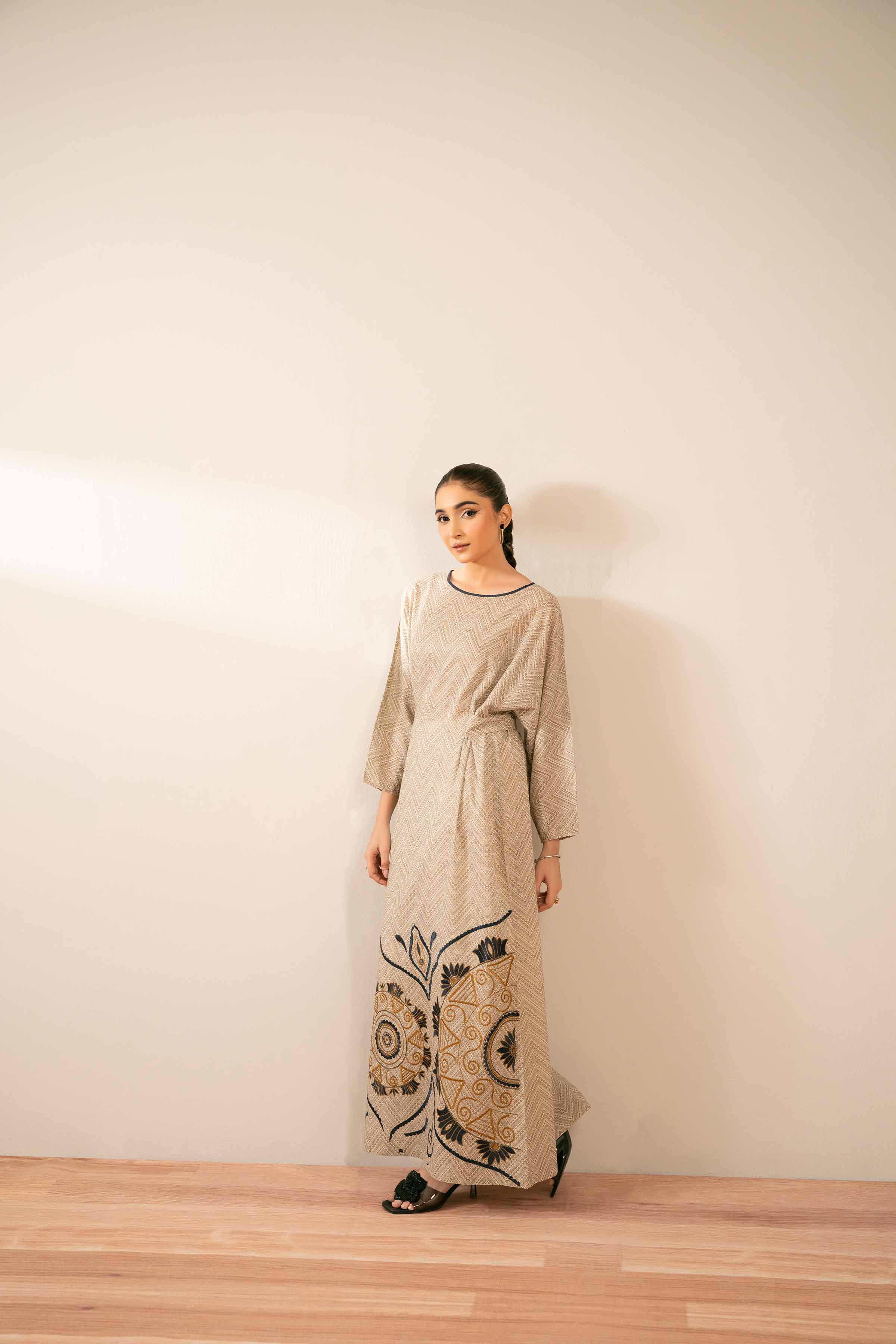 Printed Embroidered Dress - FS25-38 - Image 6