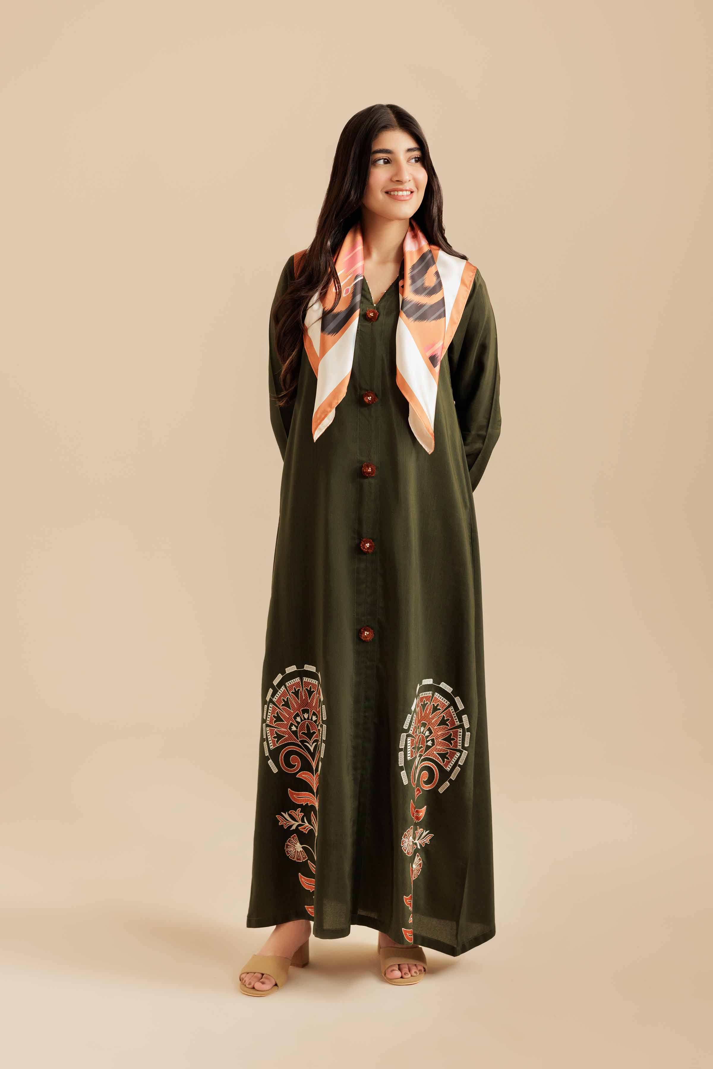 2 Piece - Printed Embroidered Suit - FS25-55 - Image 5