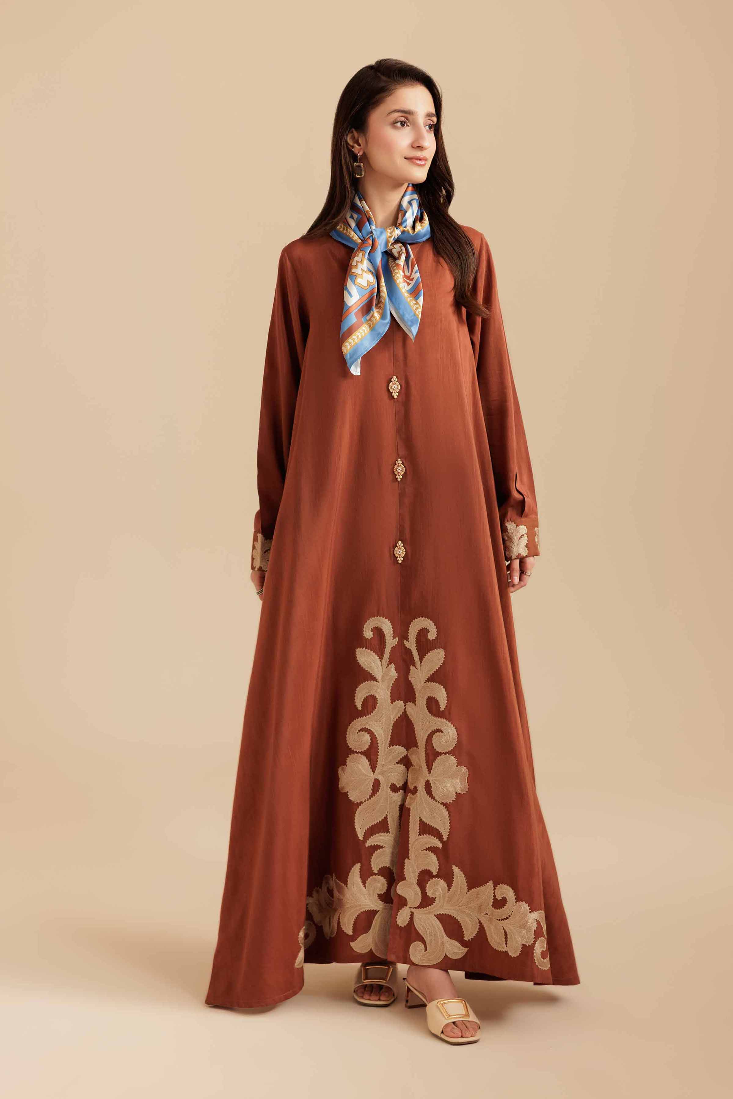 2 Piece - Printed Embroidered Dress - FS25-57