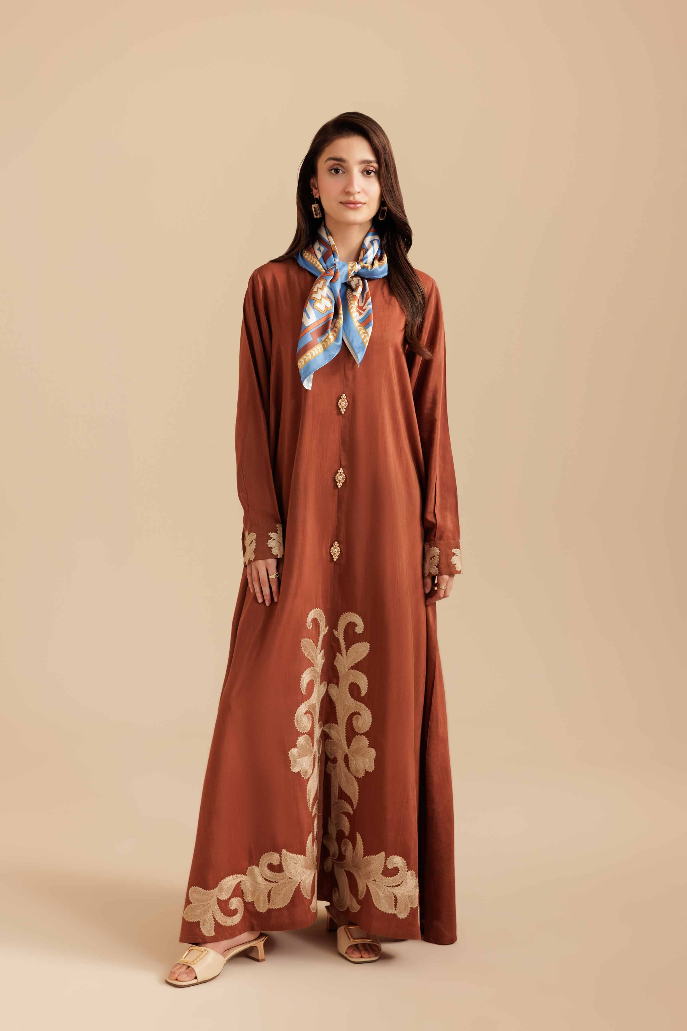 2 Piece - Printed Embroidered Dress - FS25-57 - Image 5