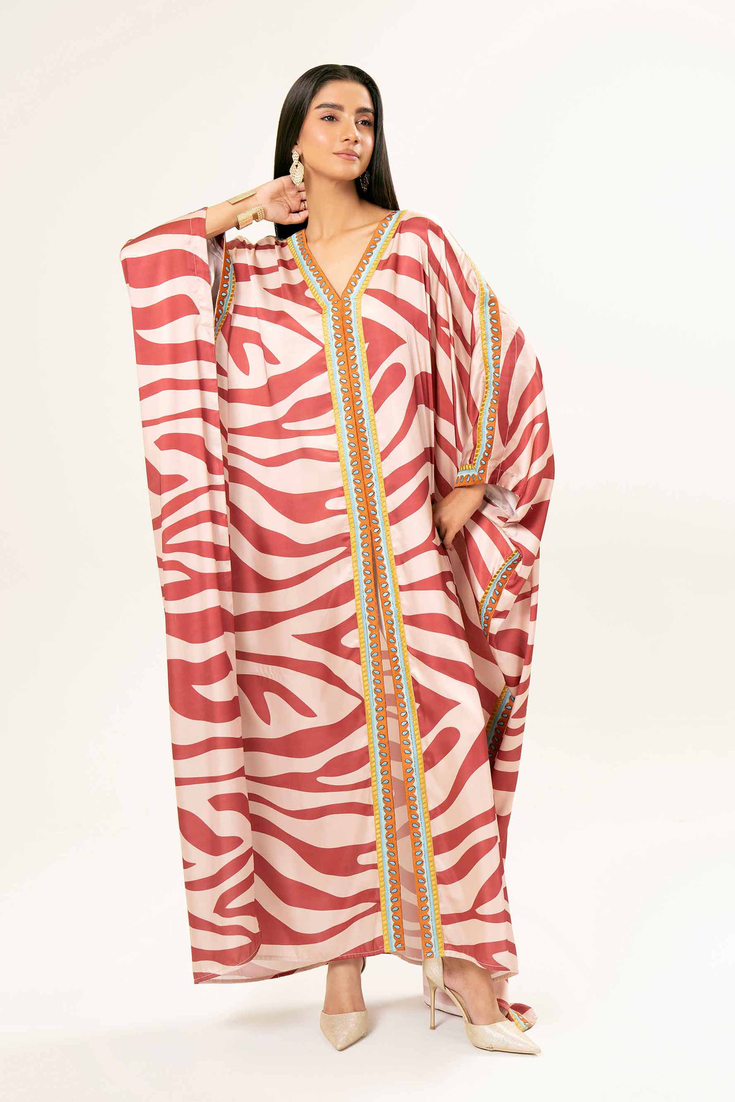 Printed Embroidered Kaftan - FW24-86 - Image 2