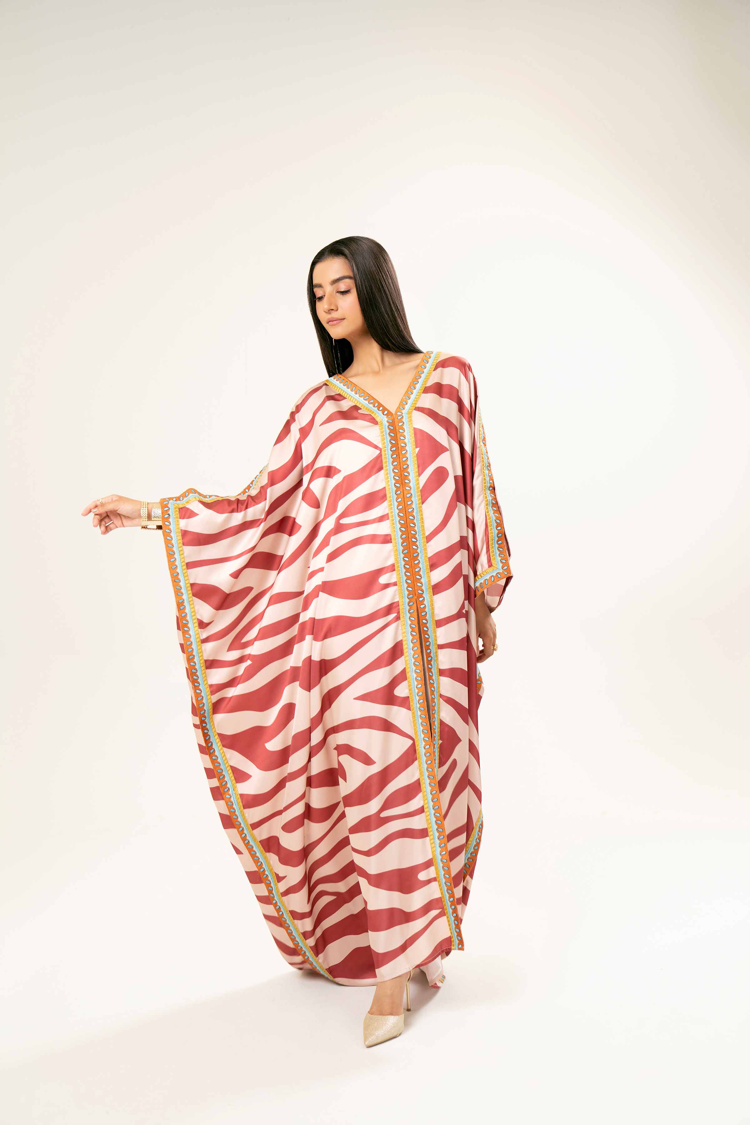 Printed Embroidered Kaftan - FW24-86 - Image 4