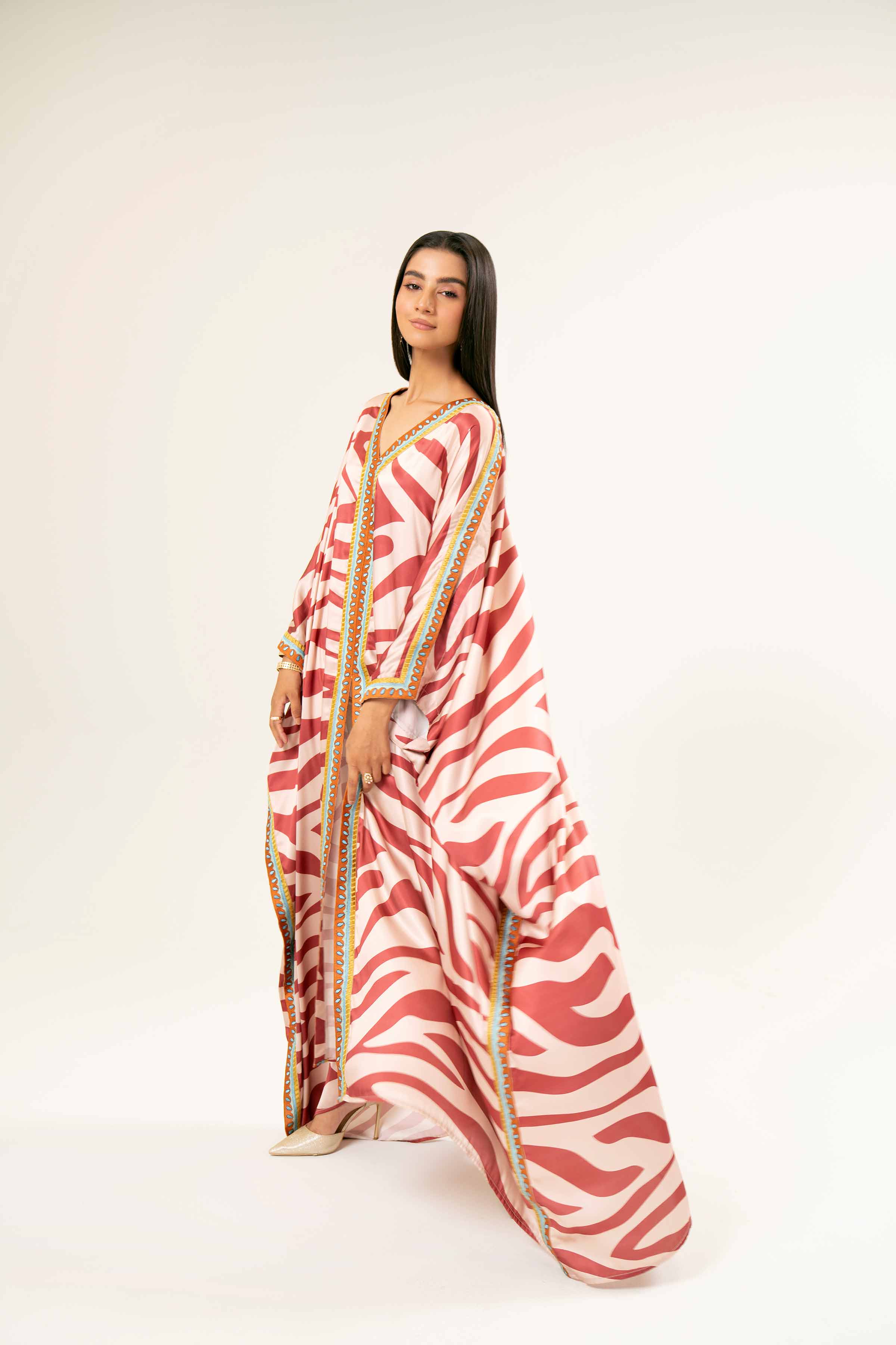 Printed Embroidered Kaftan - FW24-86 - Image 7
