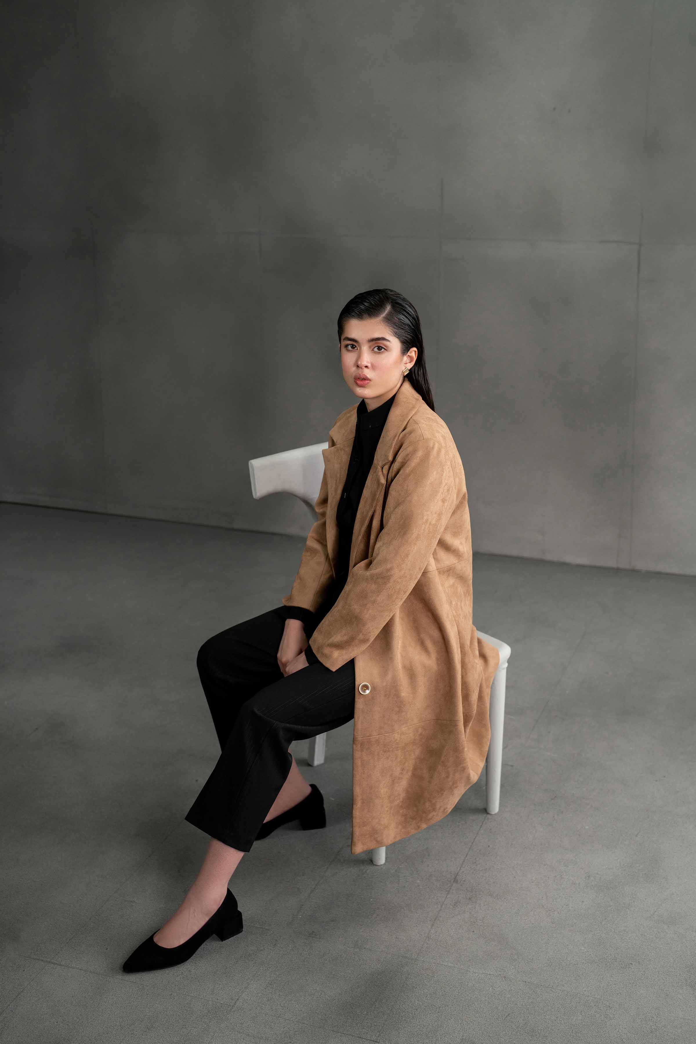 Tan Long Coat-435360426 - Image 3