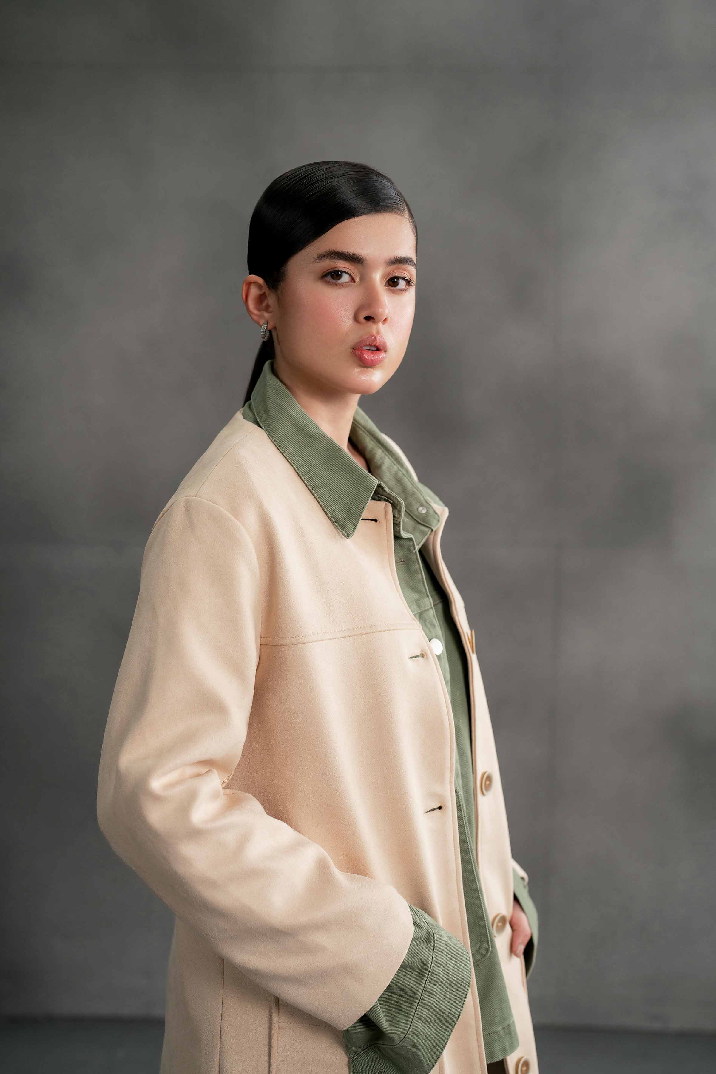 Beige Long Coat-435410318 - Image 3