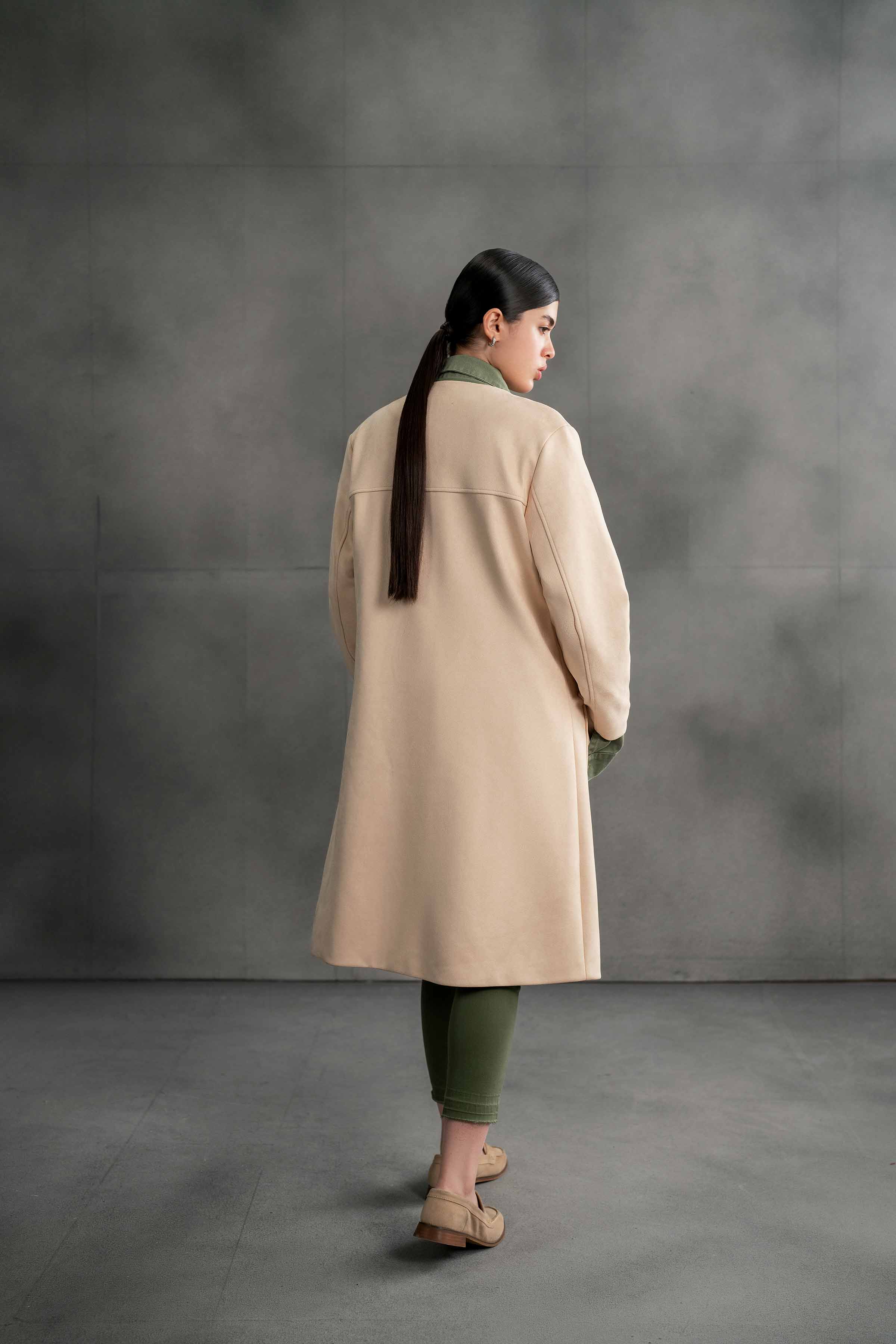 Beige Long Coat-435410318 - Image 4