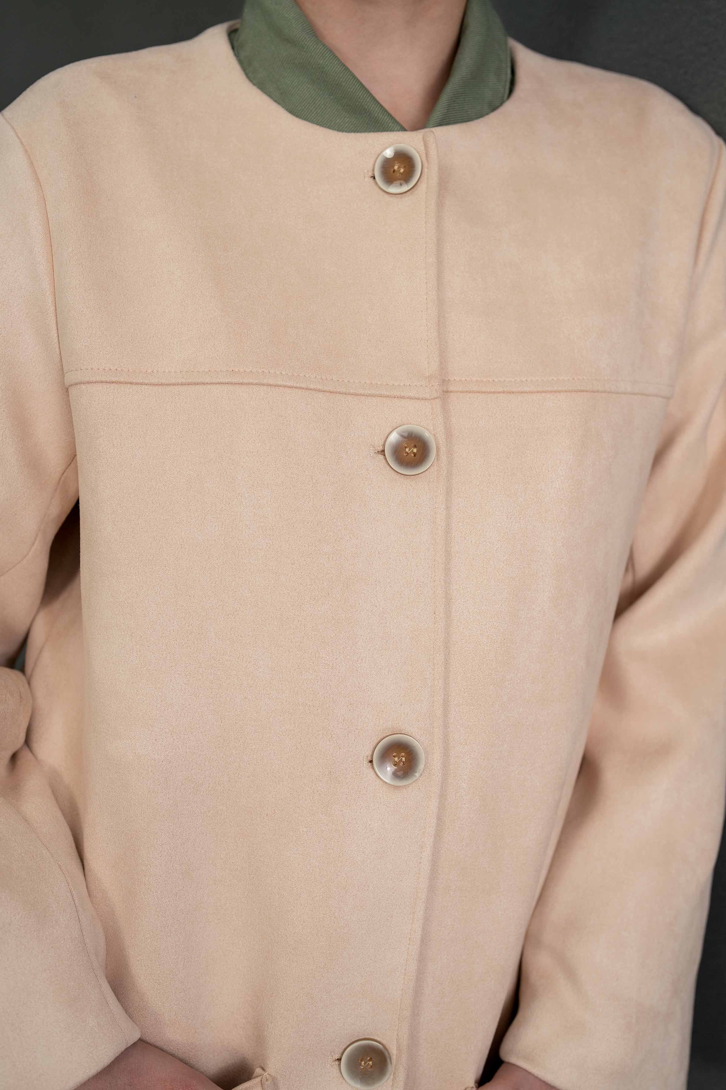 Beige Long Coat-435410318 - Image 5