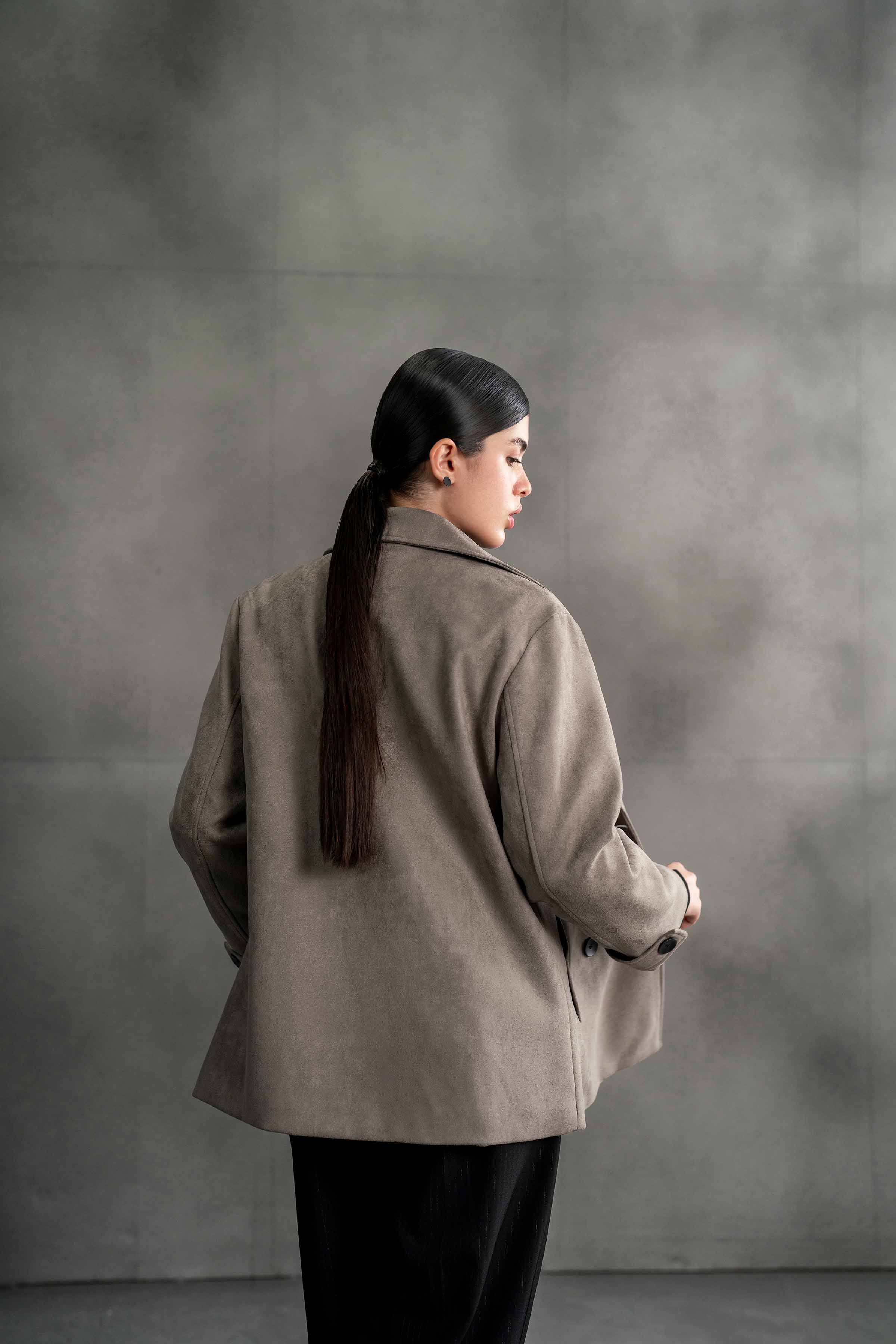 Grey Long Coat-435390411 - Image 3