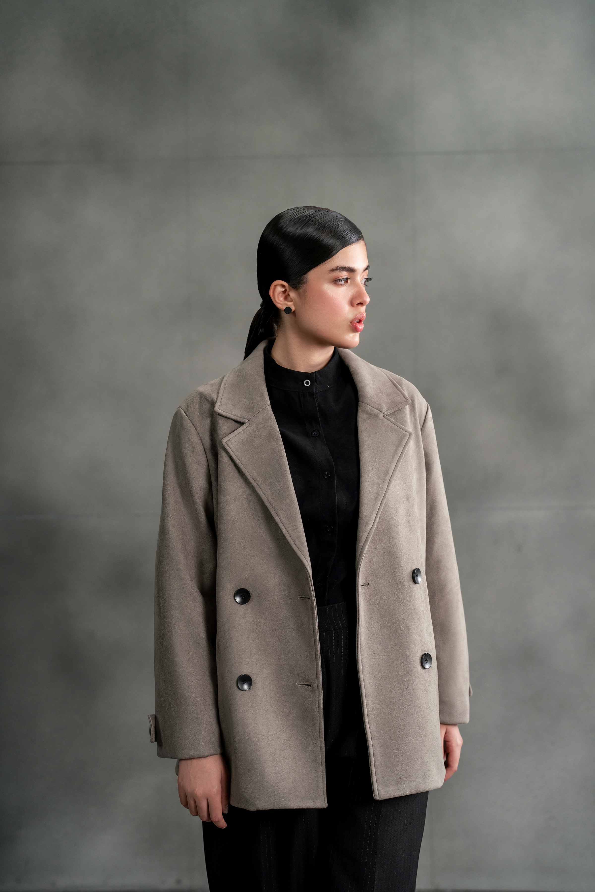 Grey Long Coat-435390411 - Image 4