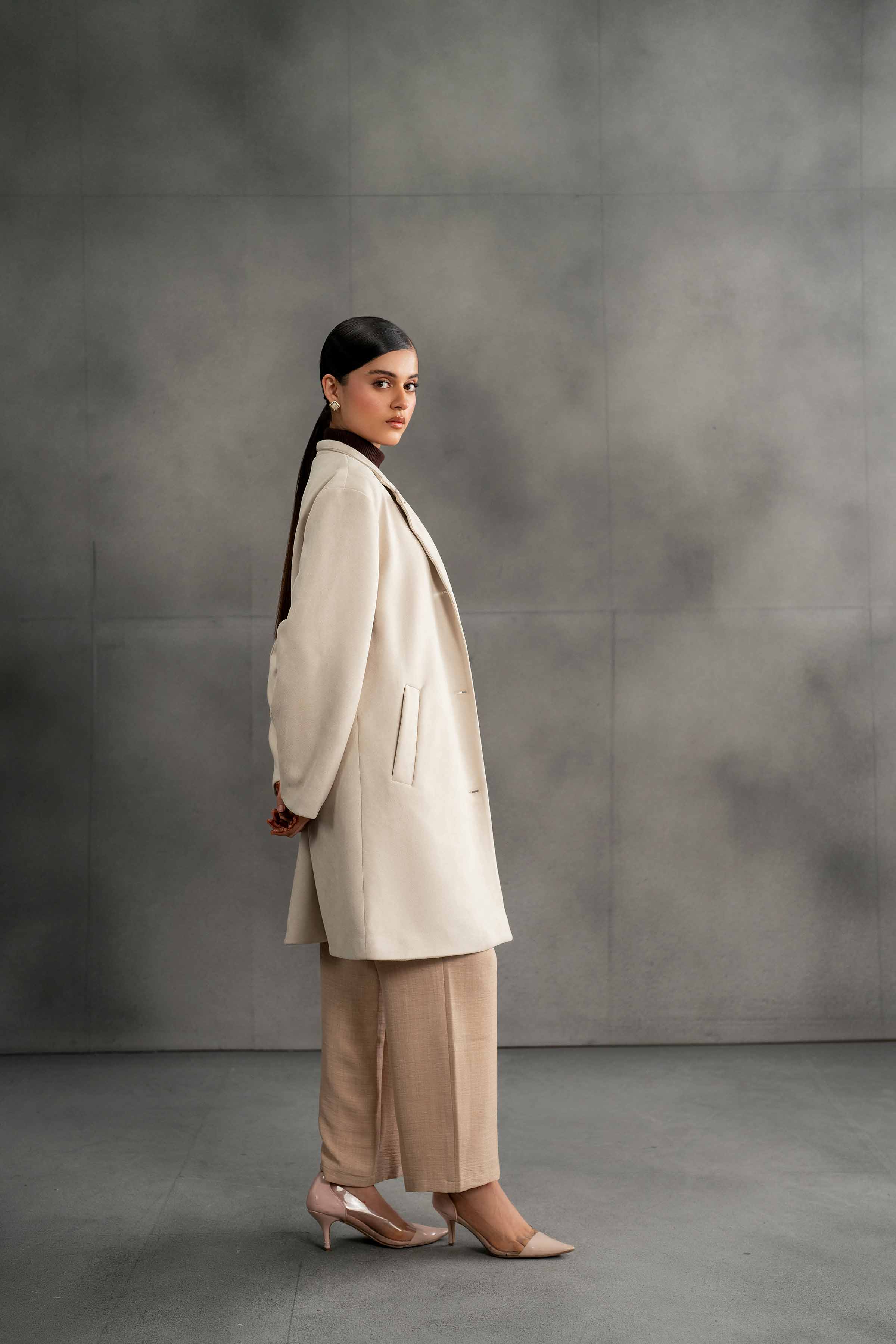 Beige Long Coat-435370418 - Image 4