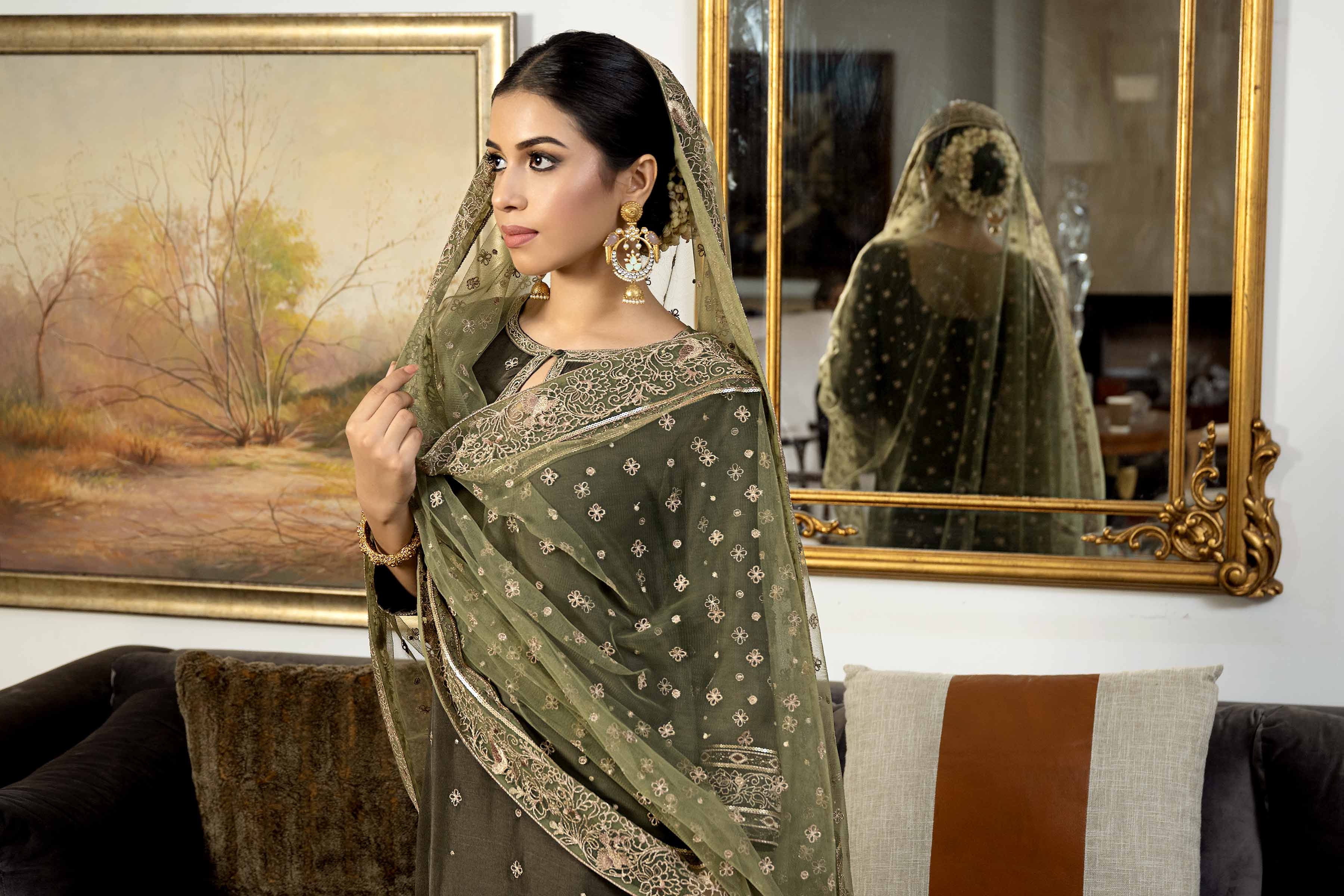 3 piece - Embroidered Suit - KB24-01 A - Image 6