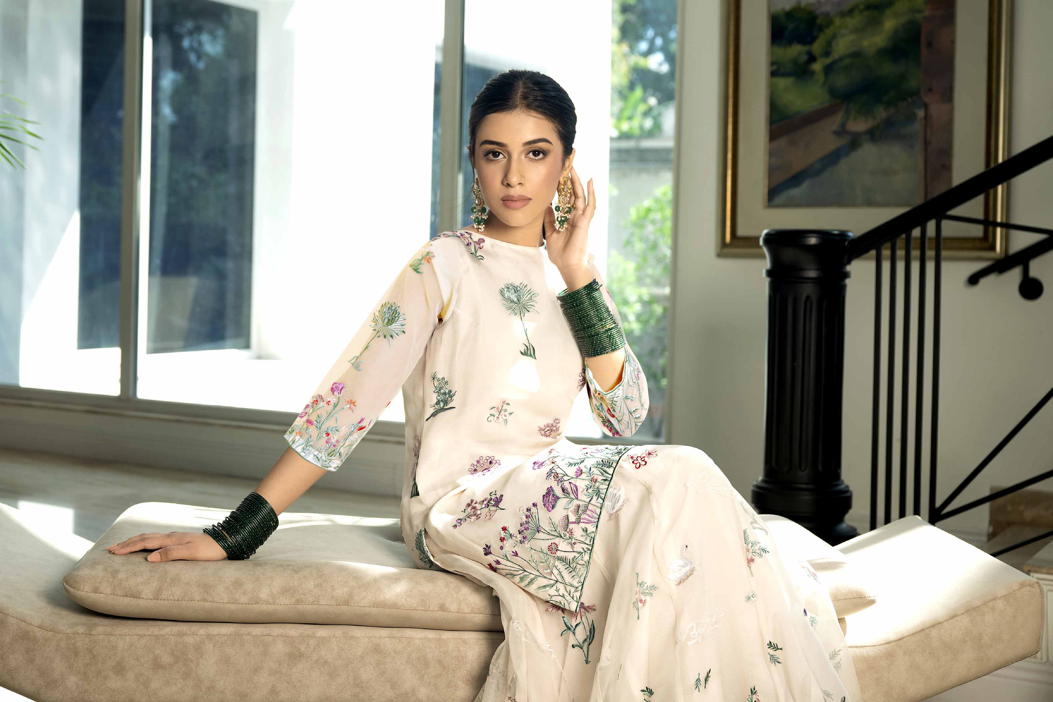 2 piece - Embroidered Suit - KB24-02 A - Image 5