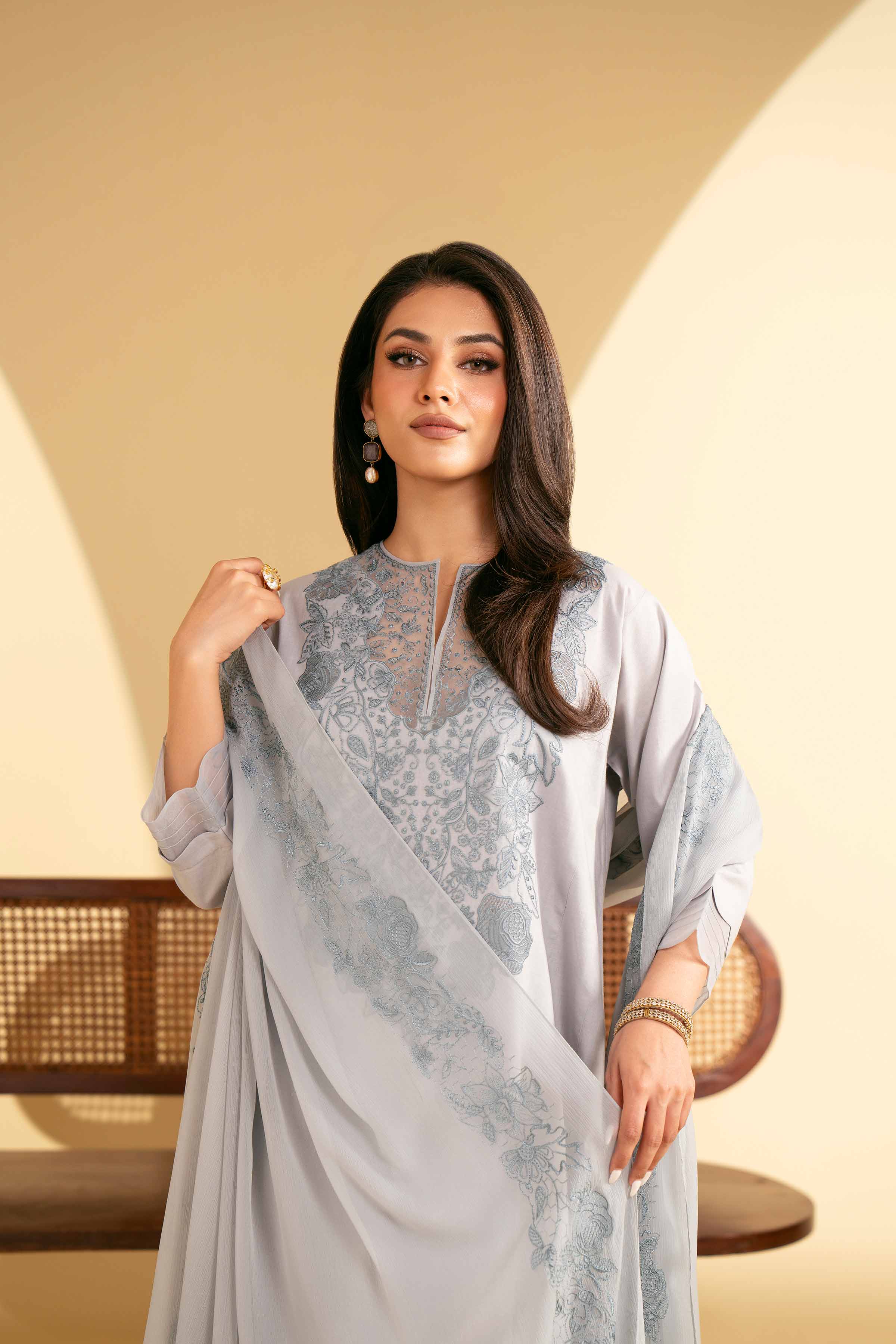 3 Piece - Embroidered Suit - KFE25-06 - Image 4