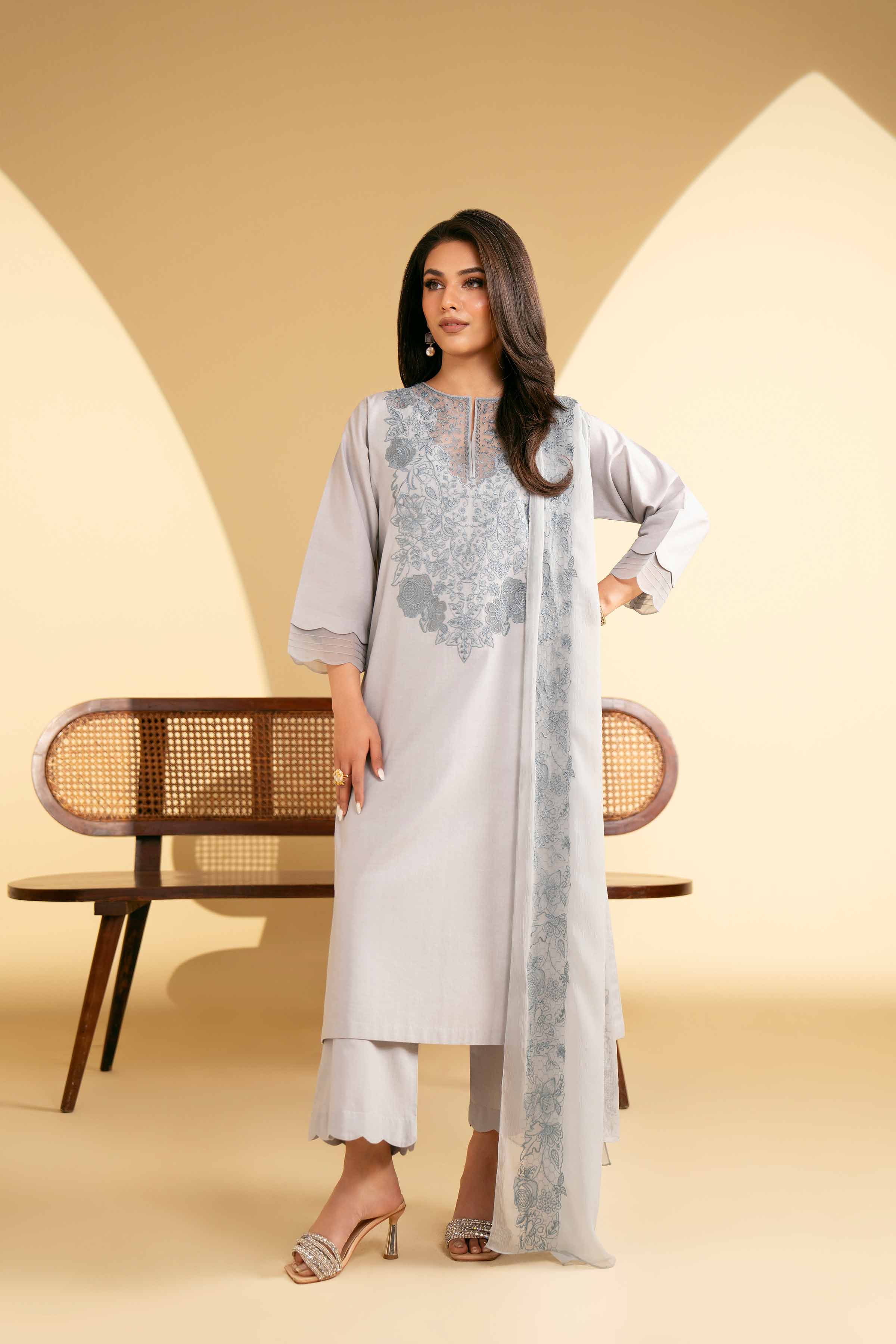 3 Piece - Embroidered Suit - KFE25-06 - Image 5