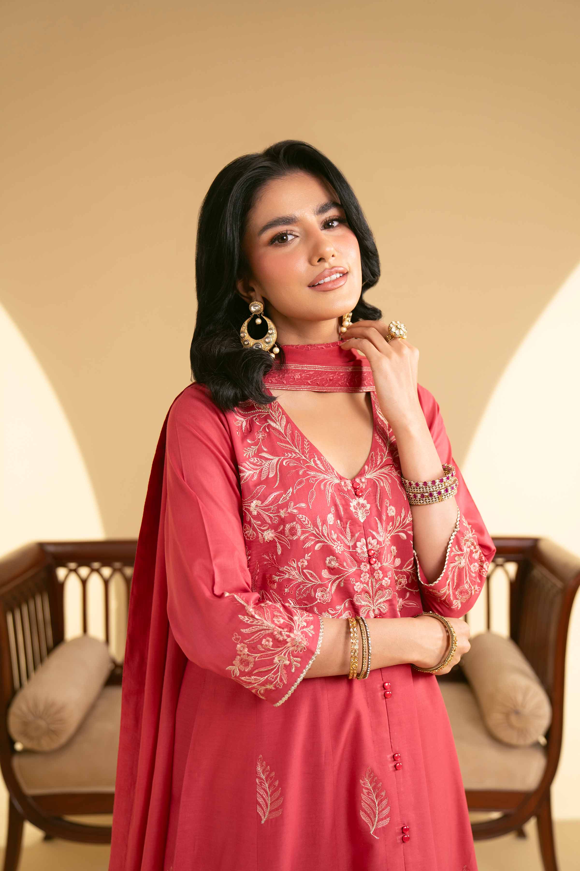 3 Piece - Embroidered Suit - KFE25-12 - Image 4