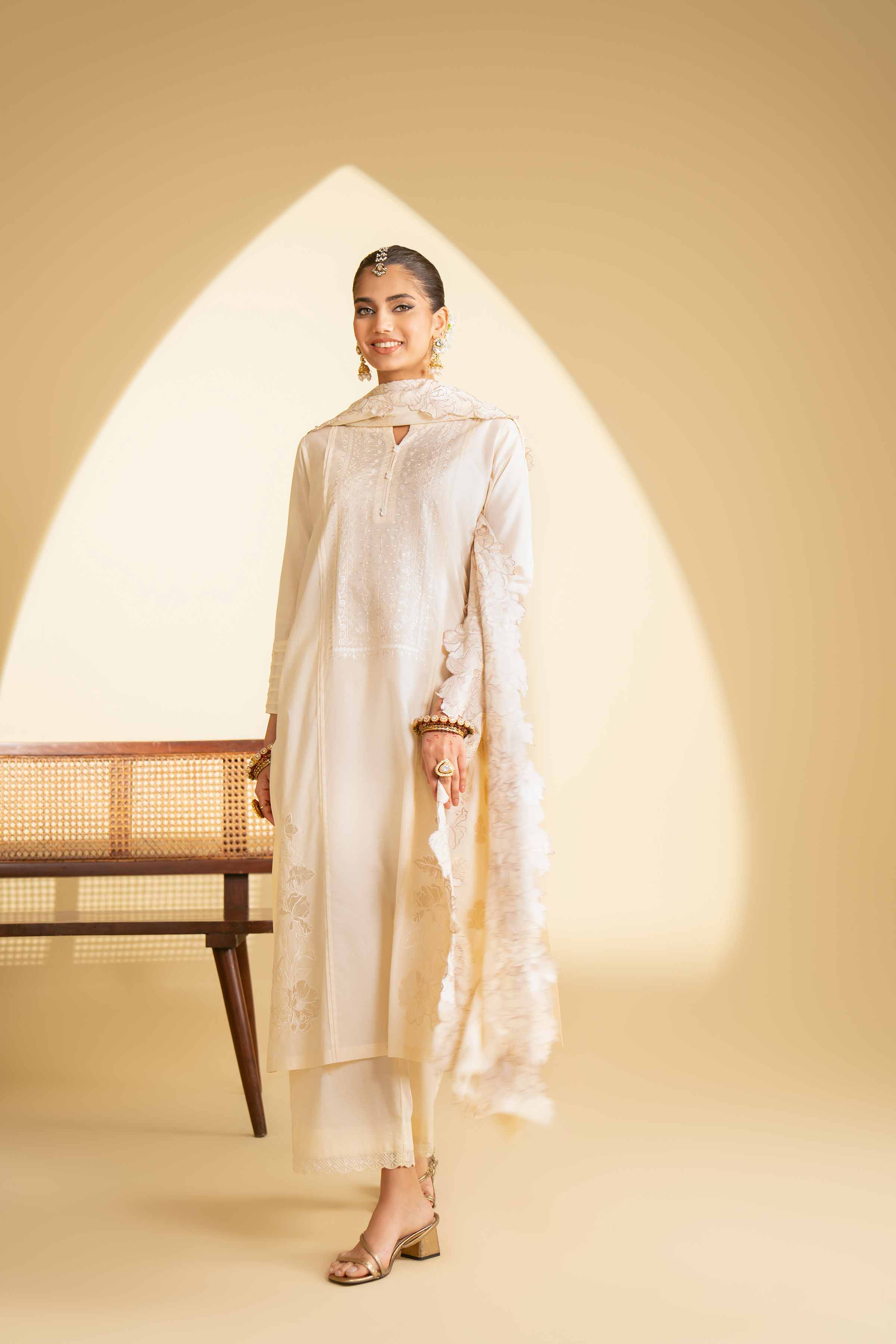 3 Piece - Embroidered Suit - KFE25-19 - Image 5