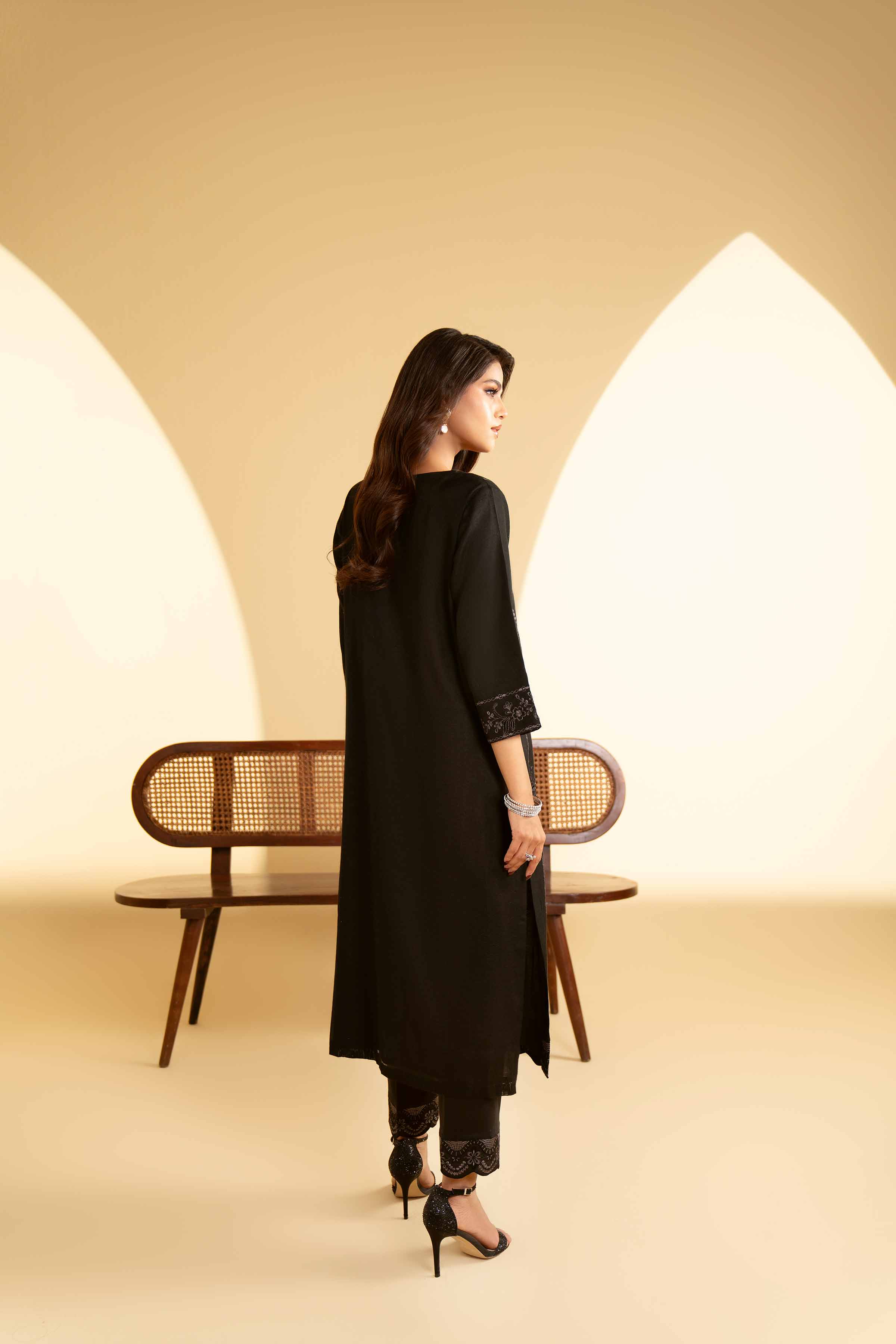 2 Piece - Embroidered Suit - KFE25-20 - Image 3