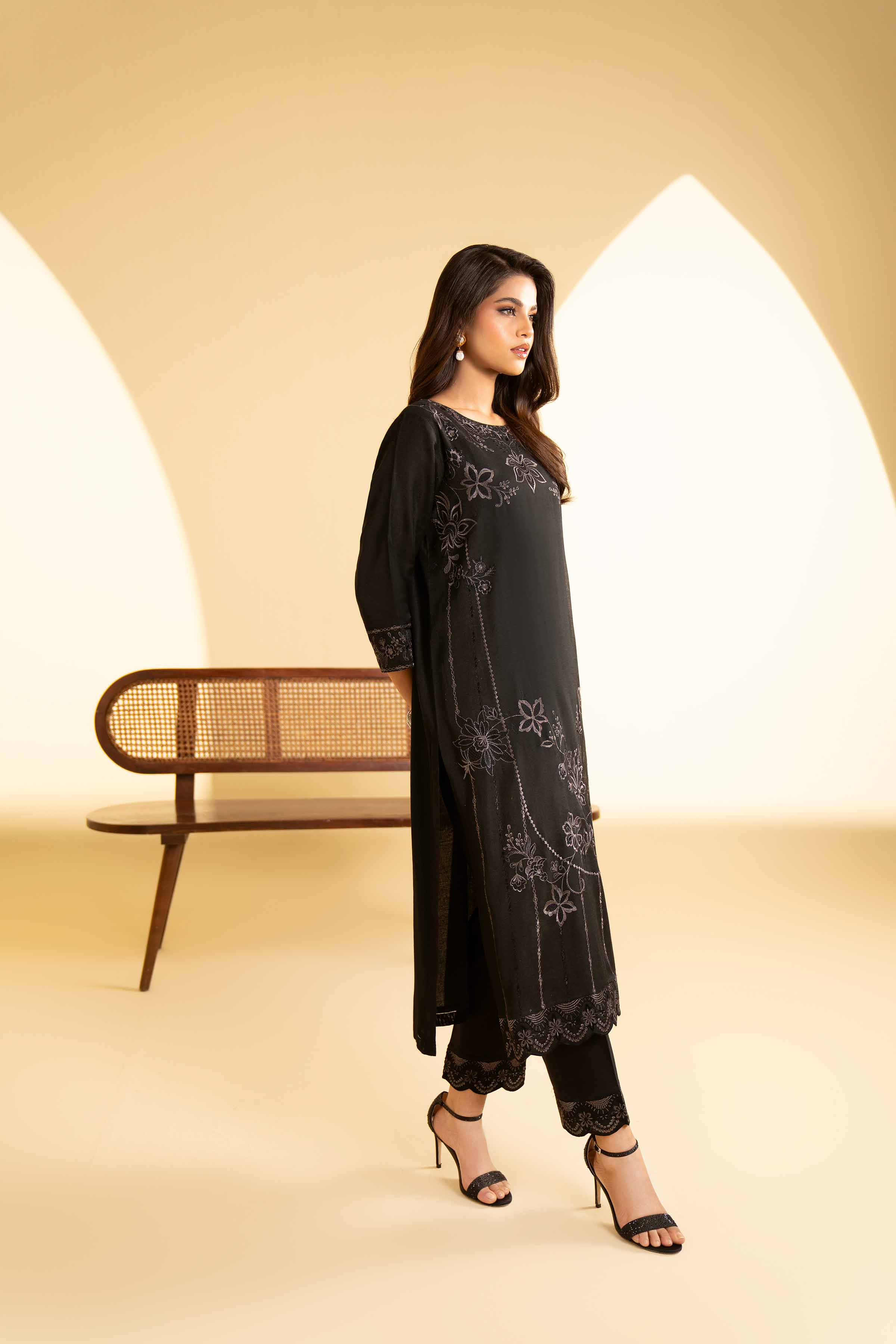 2 Piece - Embroidered Suit - KFE25-20 - Image 5