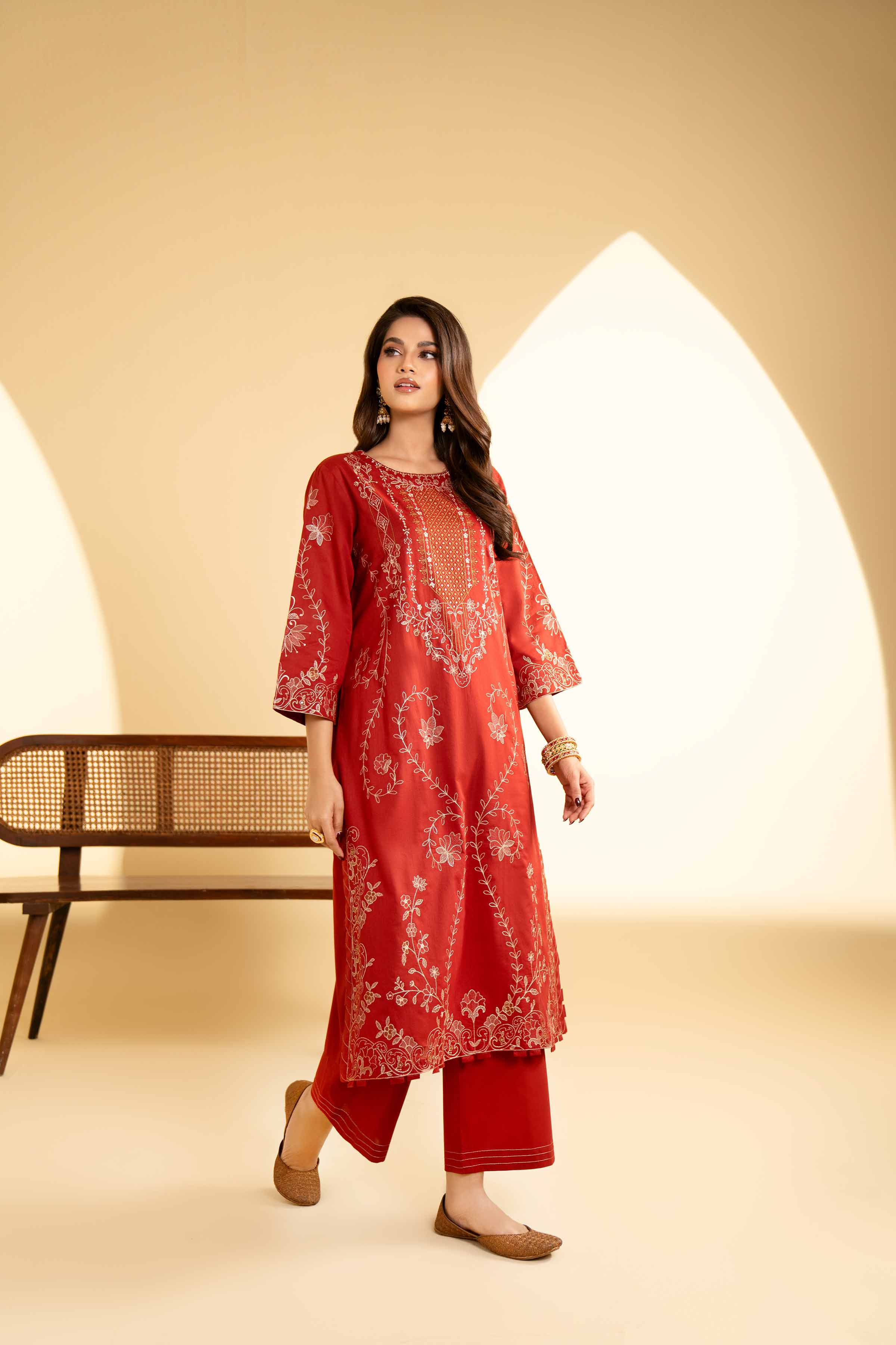 2 Piece - Embroidered Suit - KFE25-21 - Image 4