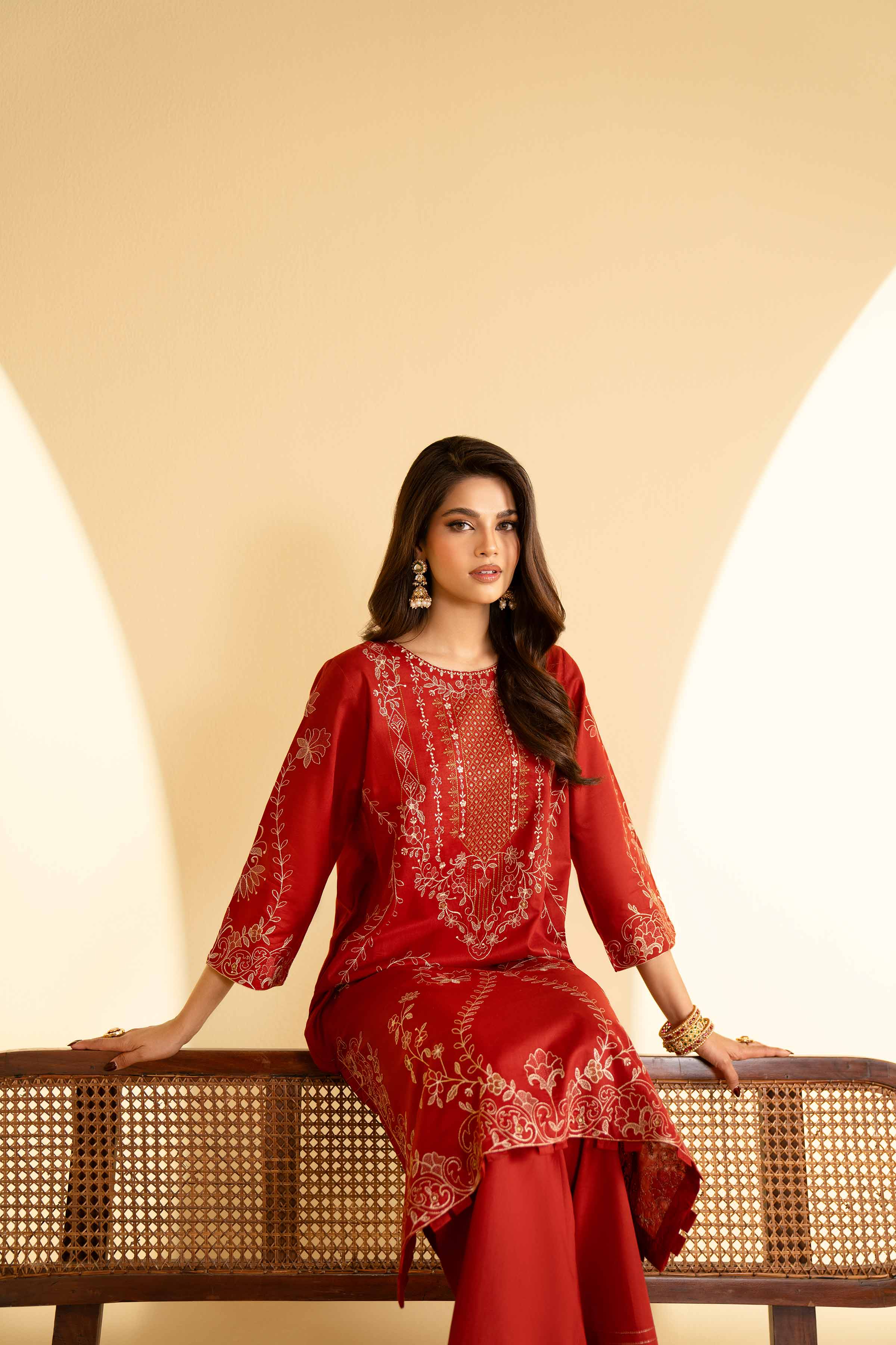 2 Piece - Embroidered Suit - KFE25-21 - Image 7