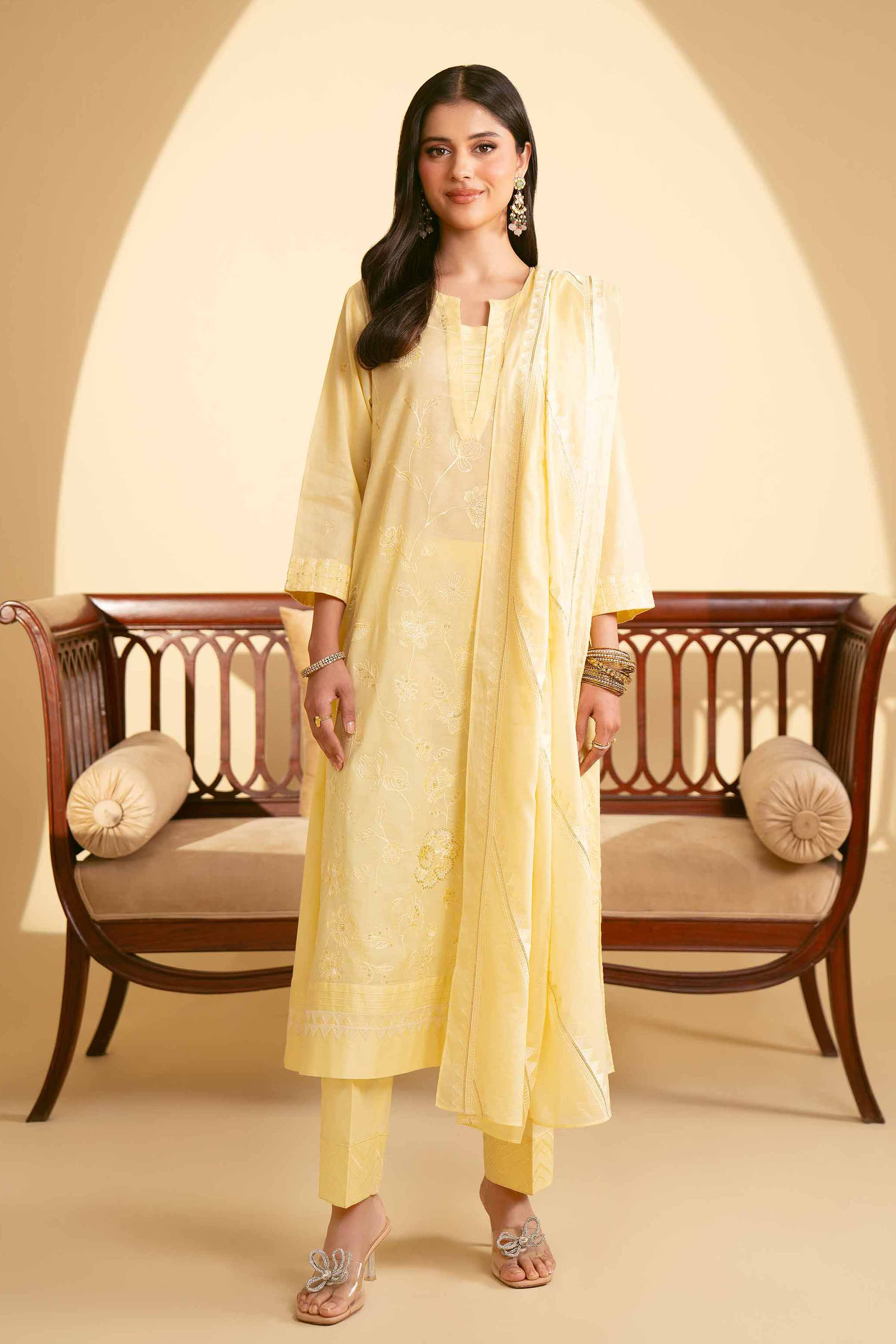 3 Piece - Embroidered Suit - KFE25-23 - Image 2