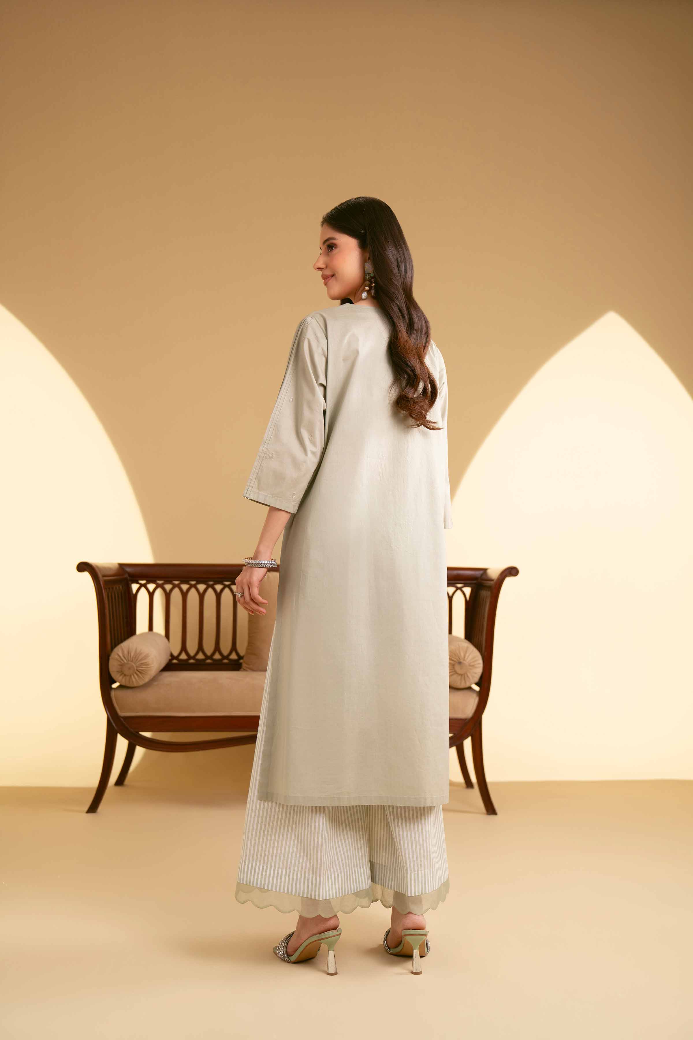2 Piece - Embroidered Suit - KFE25-32 - Image 3