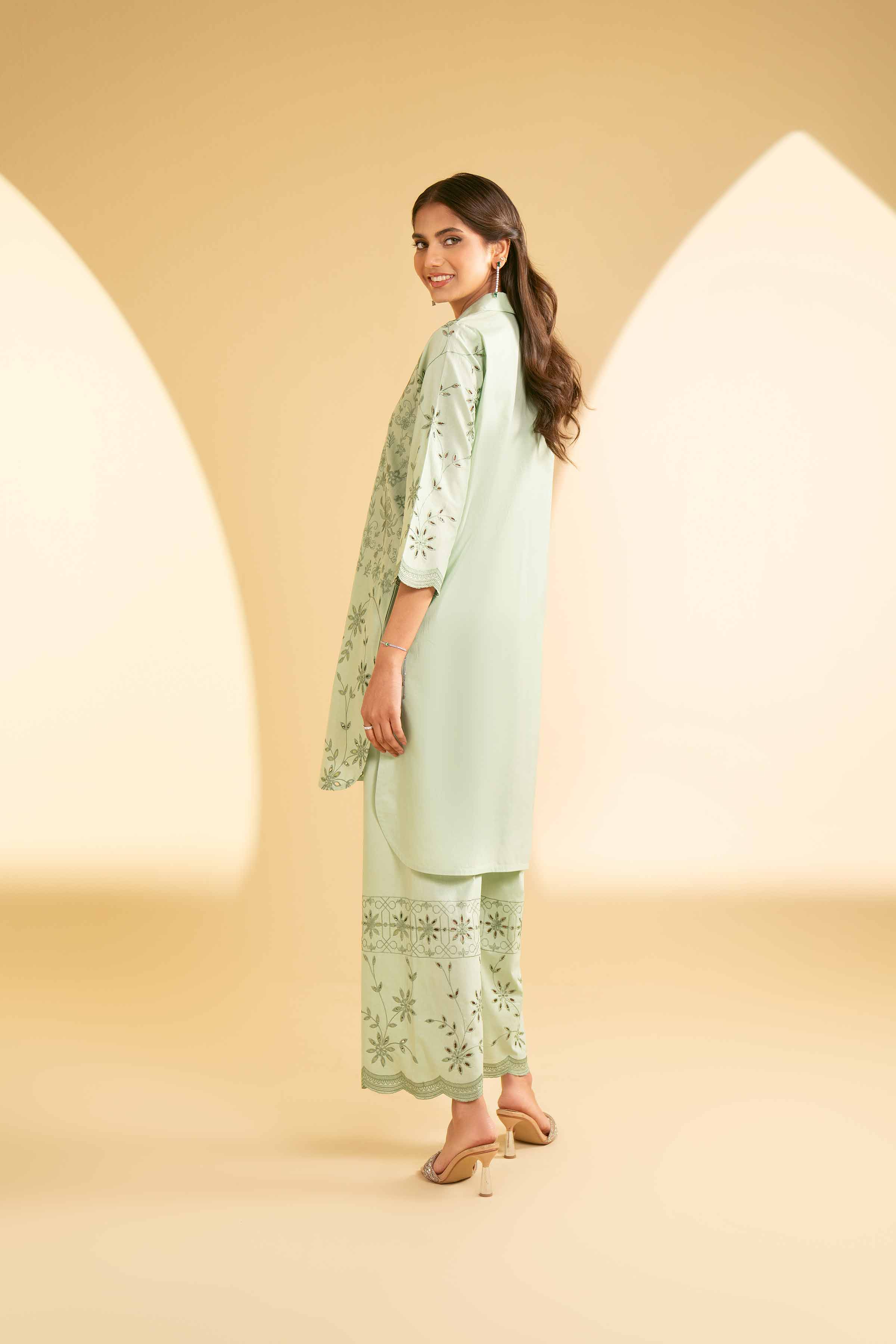 2 Piece - Embroidered Suit - KFE25-33 - Image 3