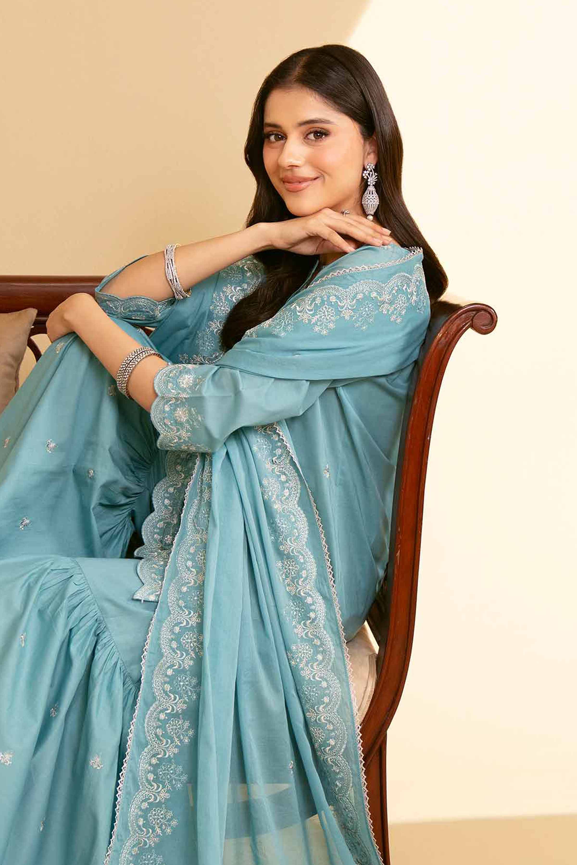 3 Piece - Embroidered Suit - KFE25-39 - Image 2