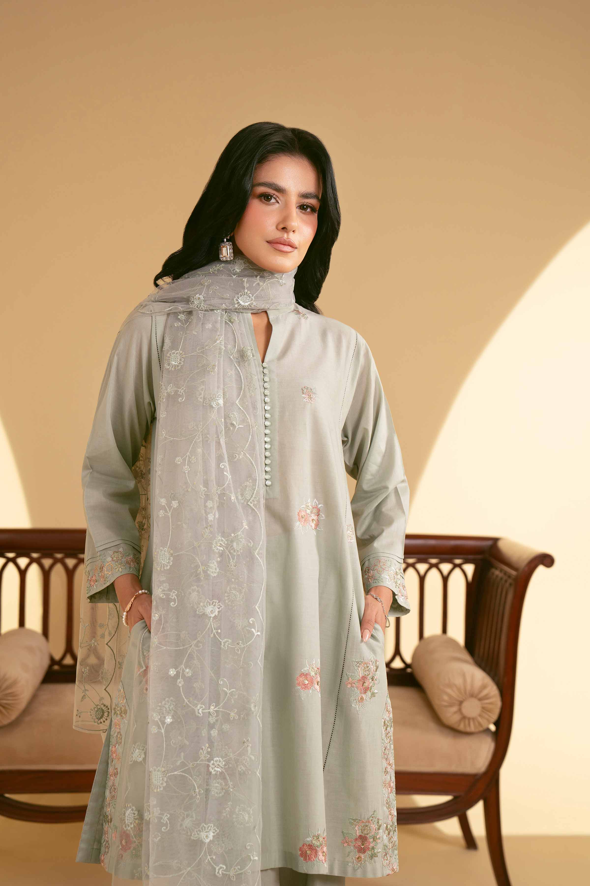 3 Piece - Embroidered Suit - KFE25-42 - Image 4