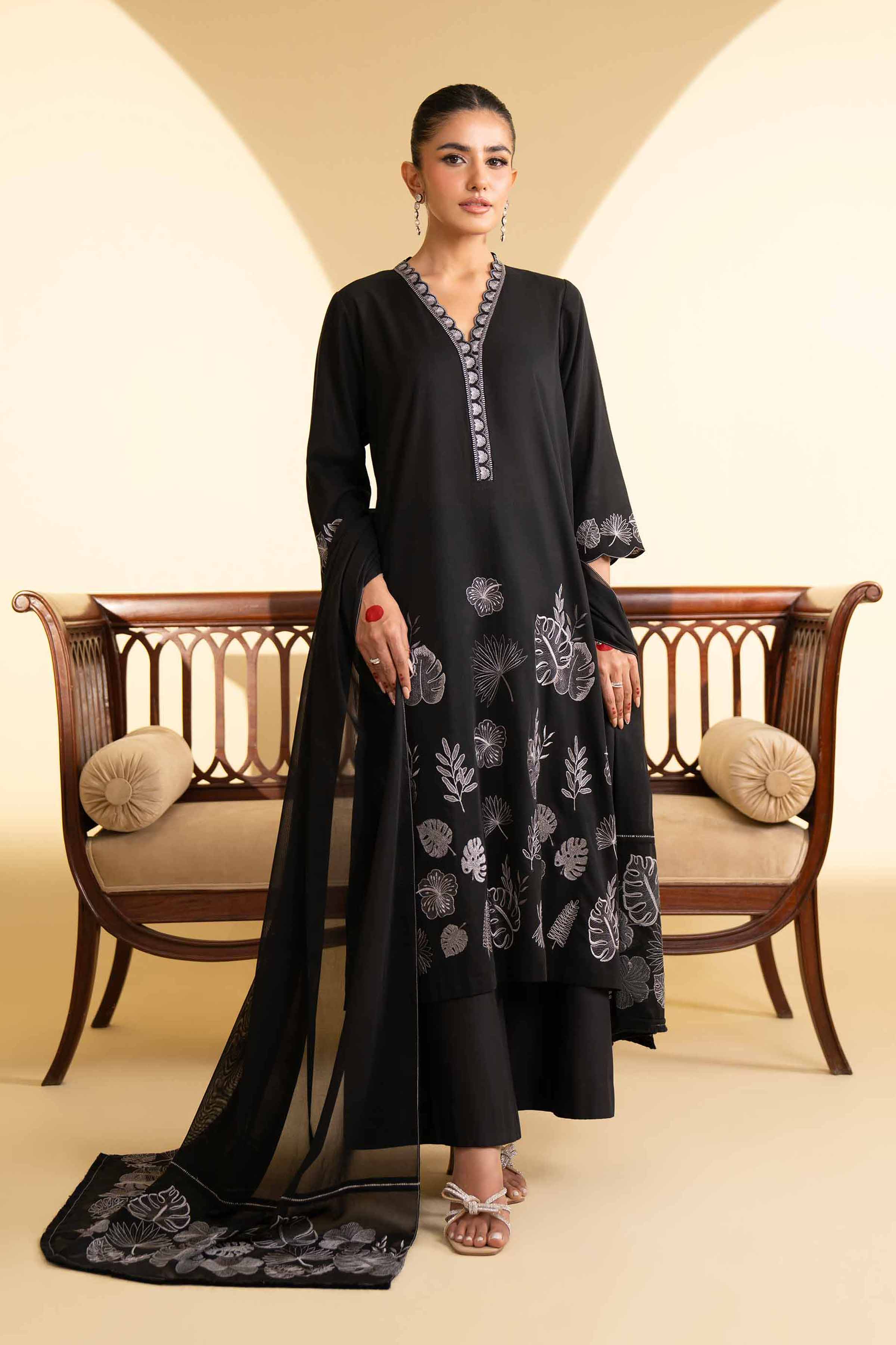2 Piece - Embroidered Suit - KFE25-79 - Image 2