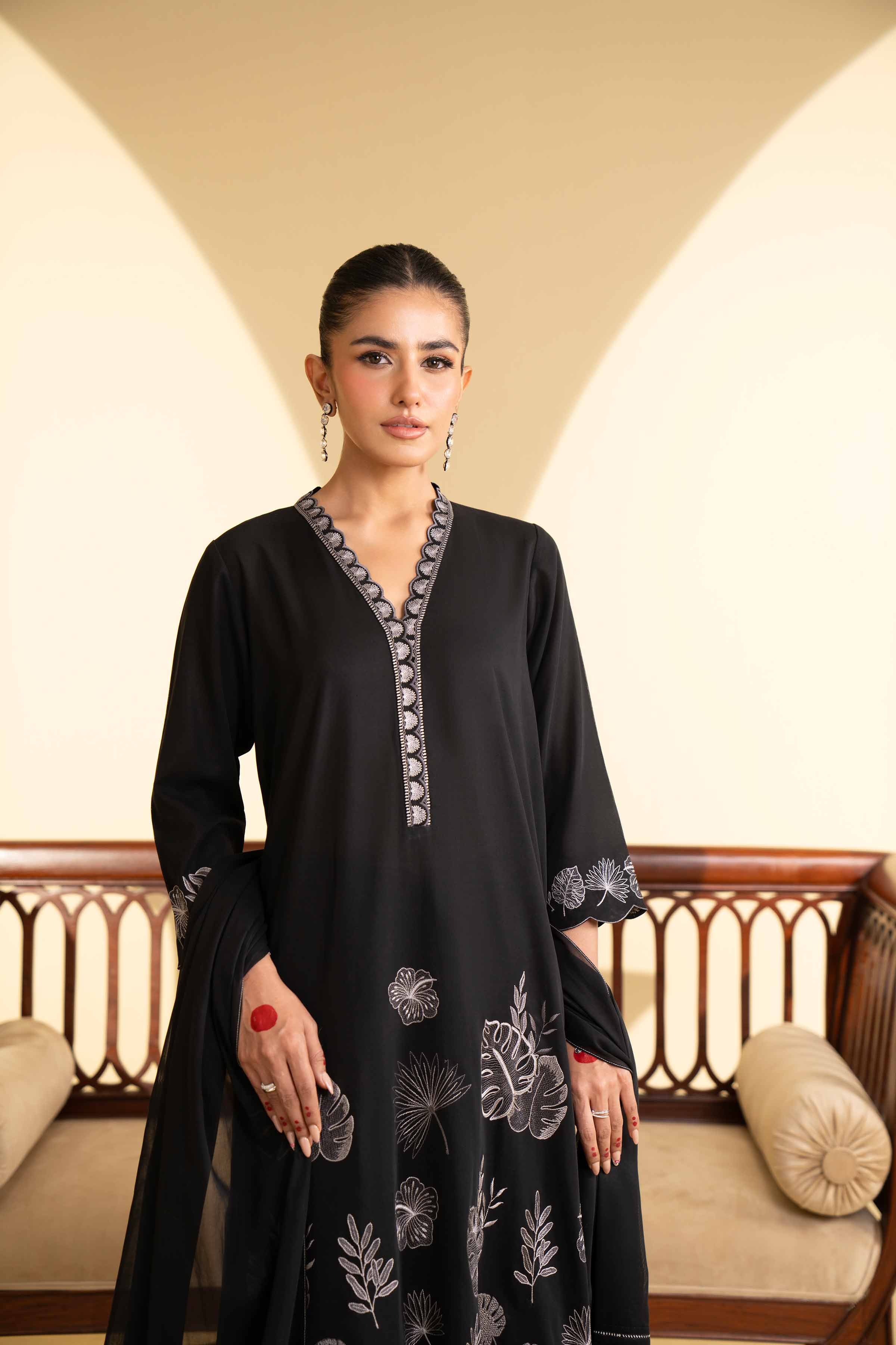 2 Piece - Embroidered Suit - KFE25-79 - Image 4