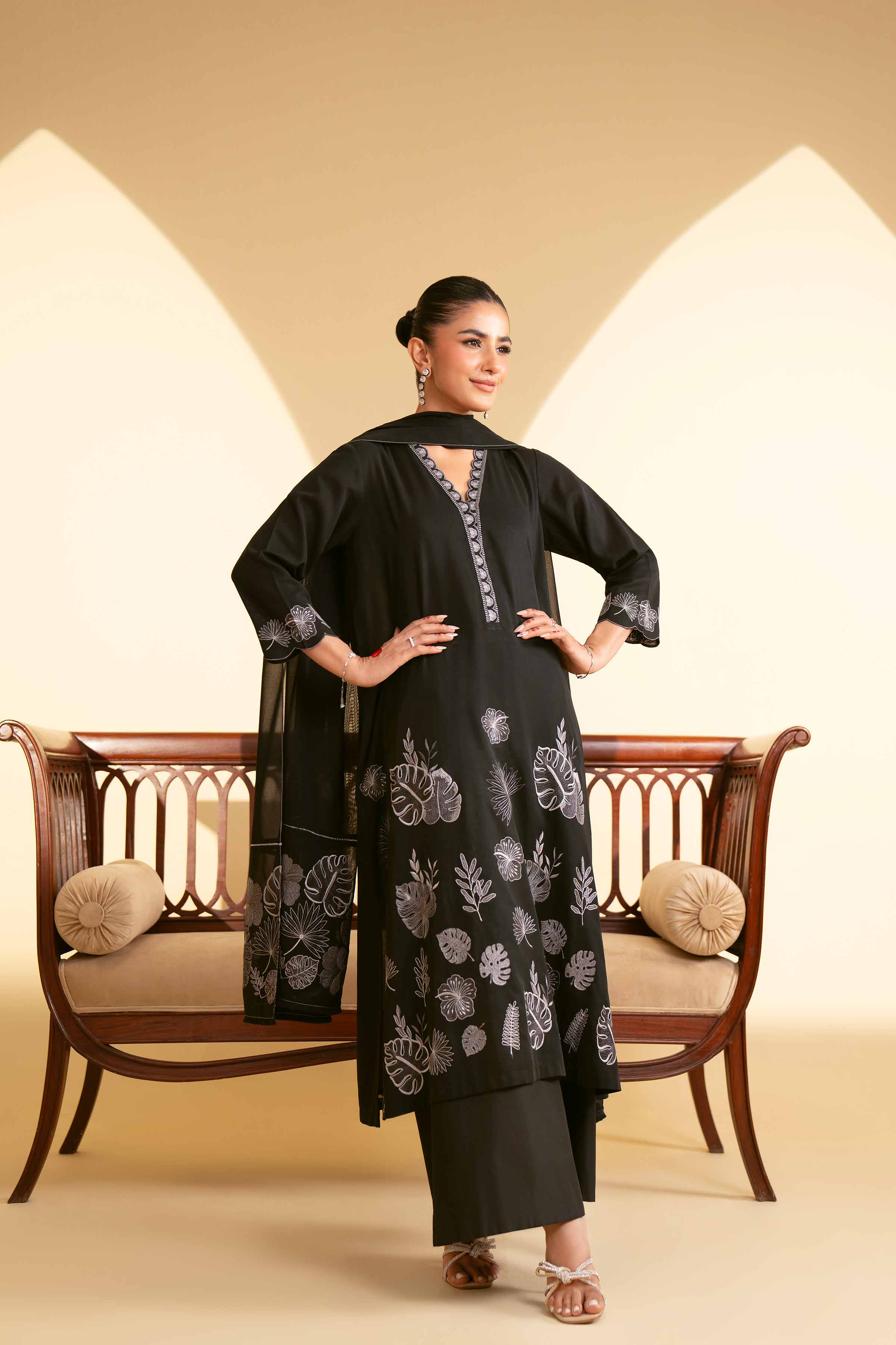 2 Piece - Embroidered Suit - KFE25-79 - Image 6