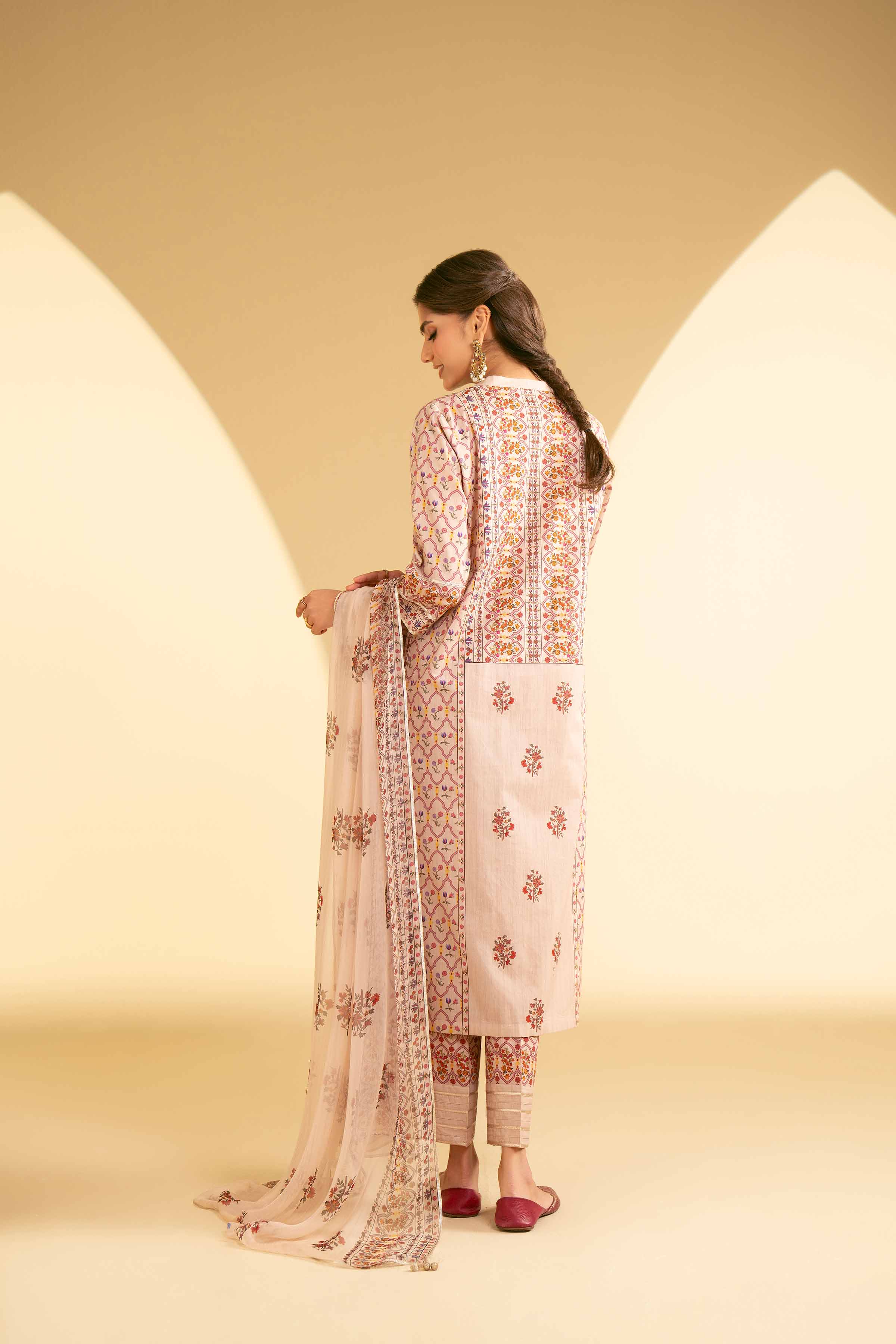 3 Piece - Printed Embroidered Suit - KFE25-81 - Image 3