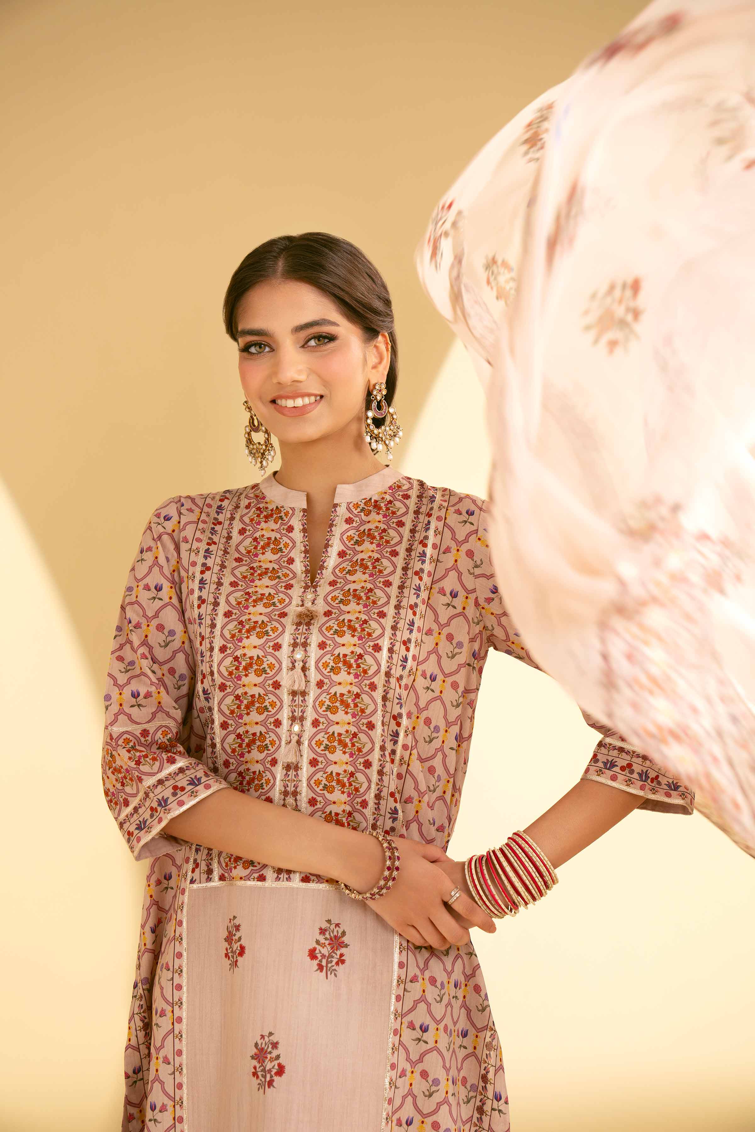 3 Piece - Printed Embroidered Suit - KFE25-81 - Image 4